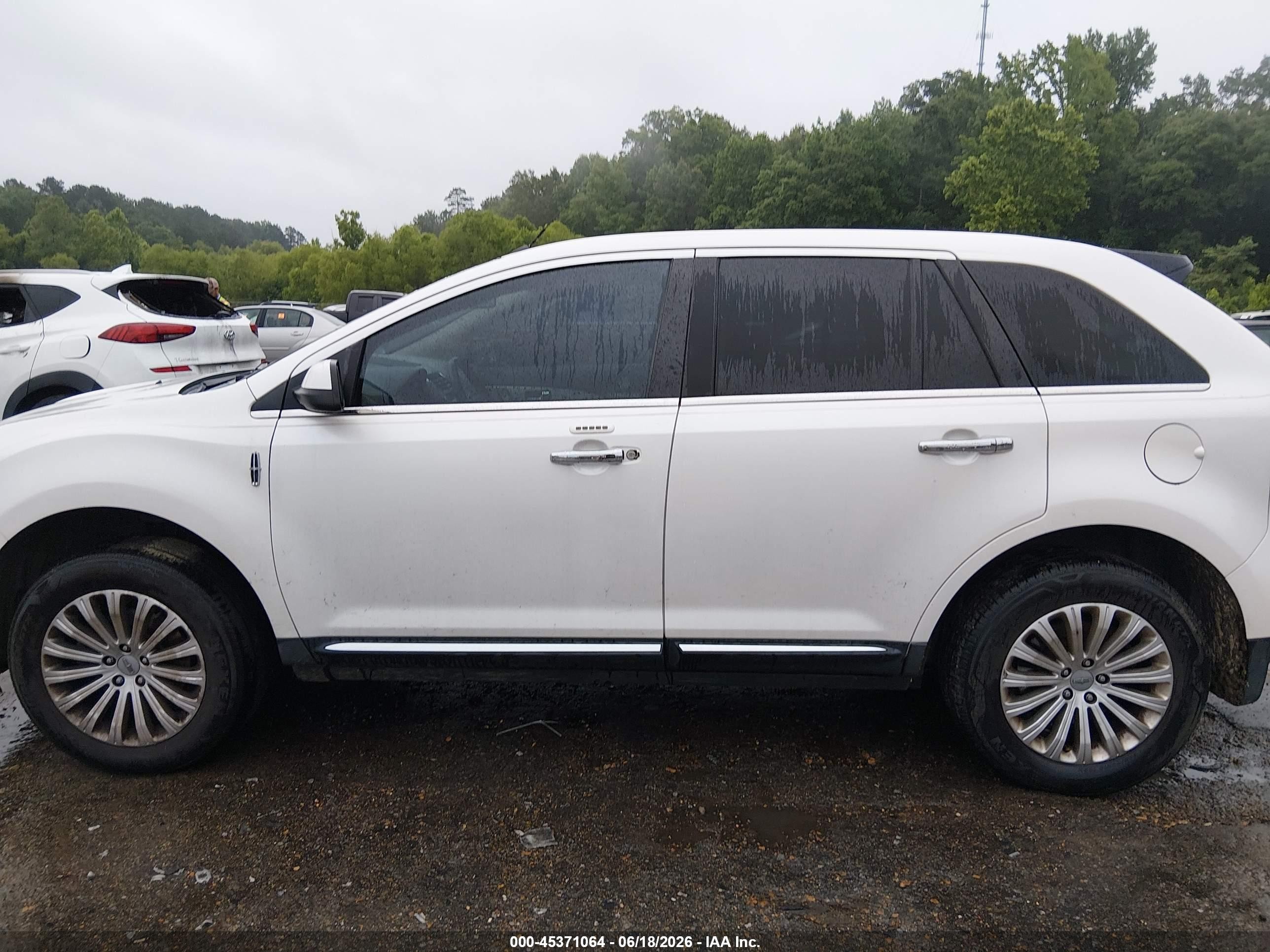 2013 Lincoln Mkx   White vin: 2LMDJ6JK2DBL21561