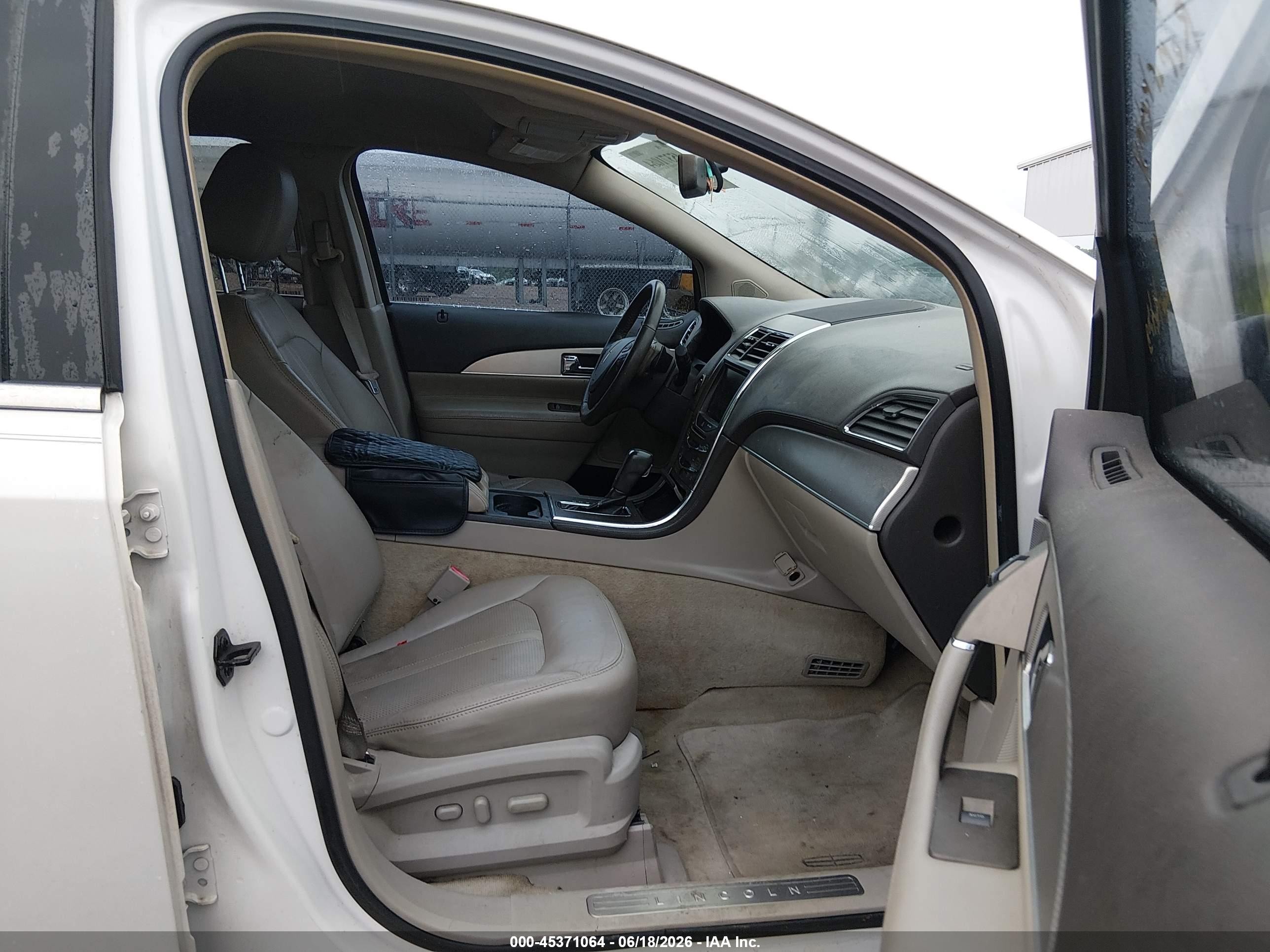 2013 Lincoln Mkx   White vin: 2LMDJ6JK2DBL21561