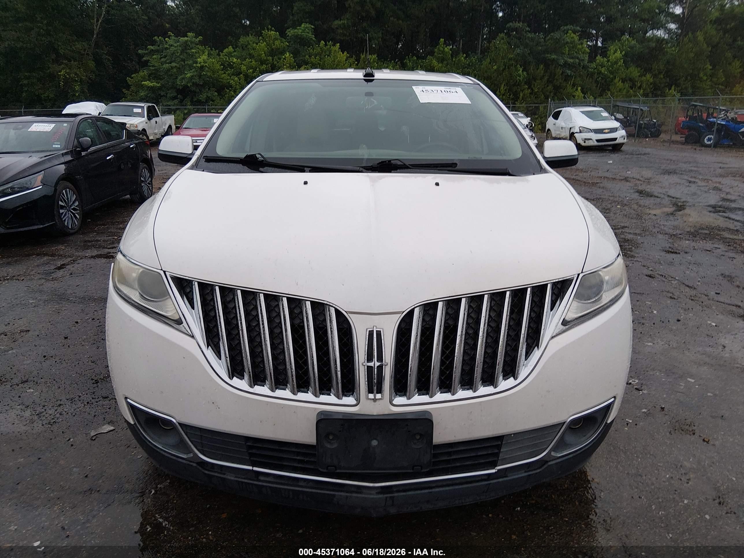 2013 Lincoln Mkx   White vin: 2LMDJ6JK2DBL21561