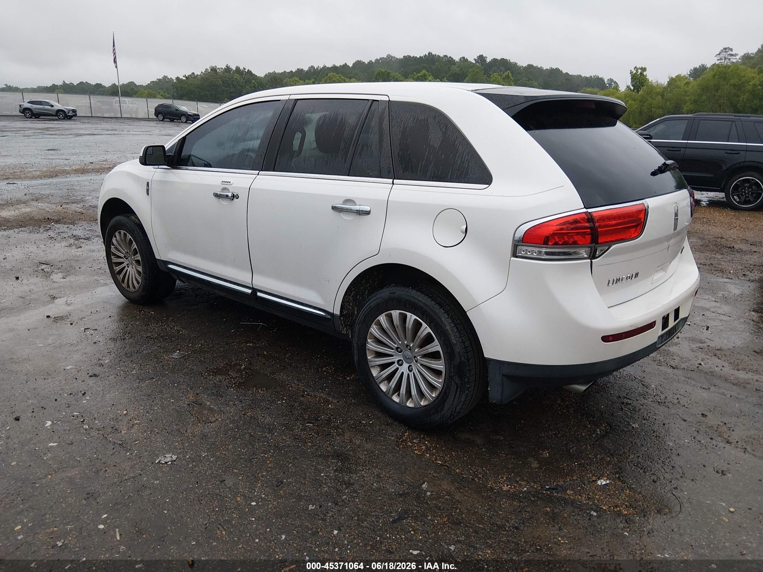 2013 Lincoln Mkx   White vin: 2LMDJ6JK2DBL21561