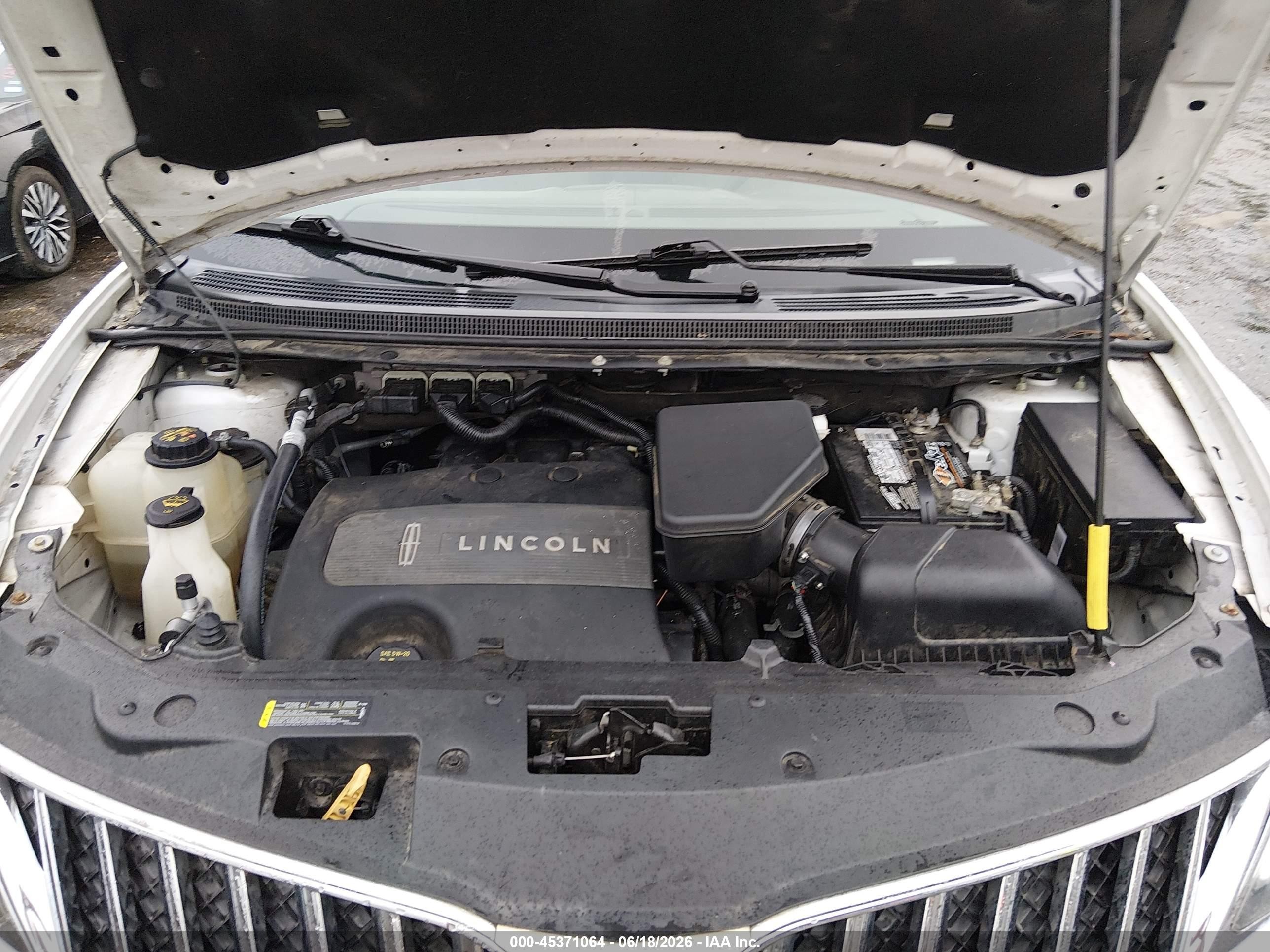 2013 Lincoln Mkx   White vin: 2LMDJ6JK2DBL21561