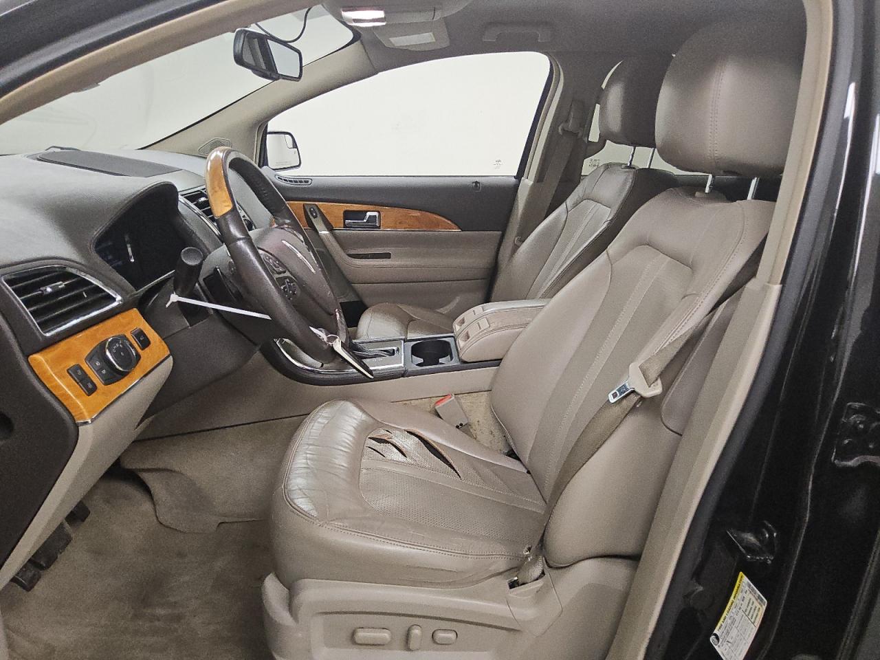 2013 Lincoln Mkx Black vin: 2LMDJ6JK2DBL22600 Damage: Left Front Seat, Torn, > 12 Inches