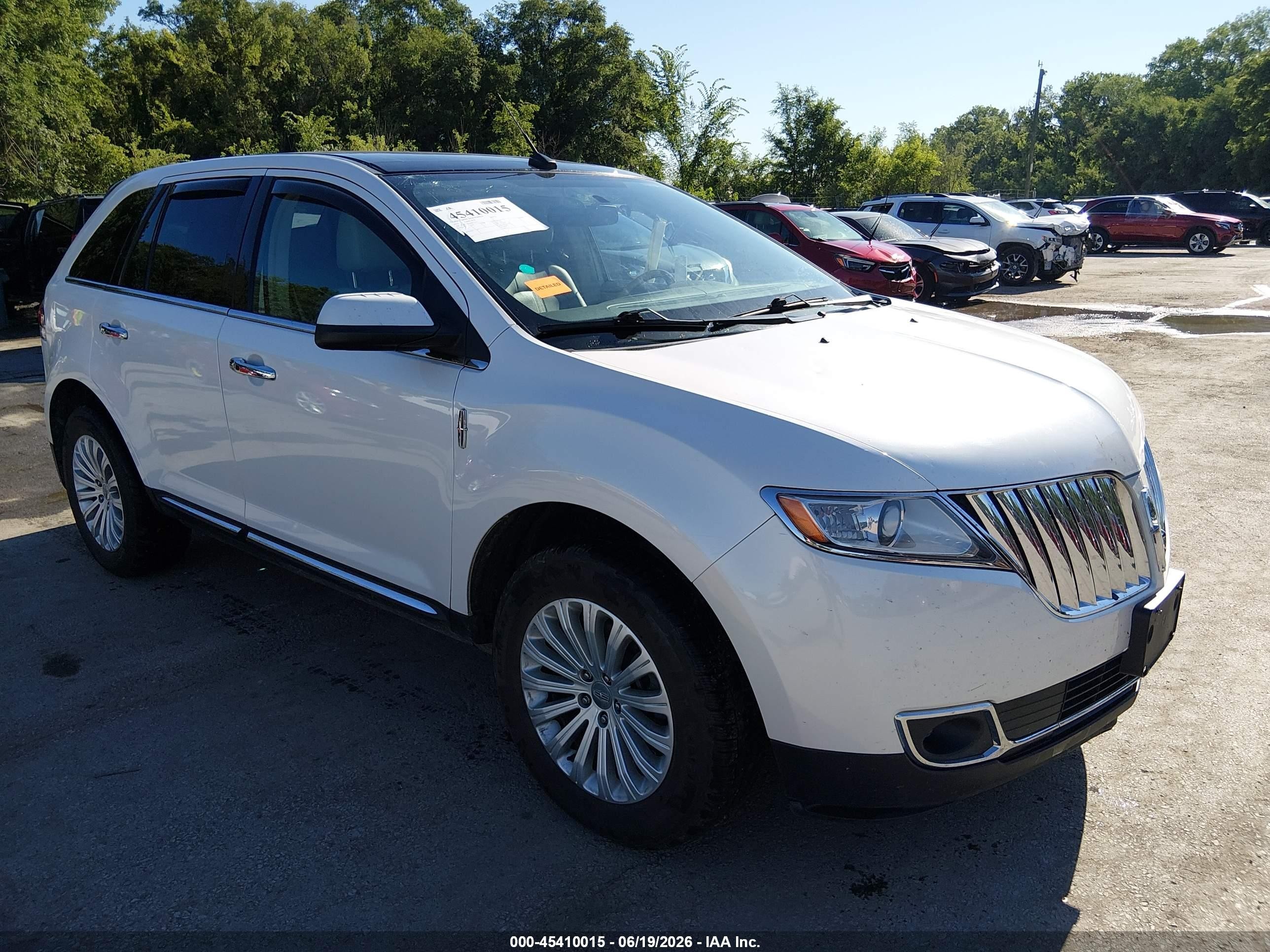 2013 Lincoln Mkx   White vin: 2LMDJ6JK2DBL25111