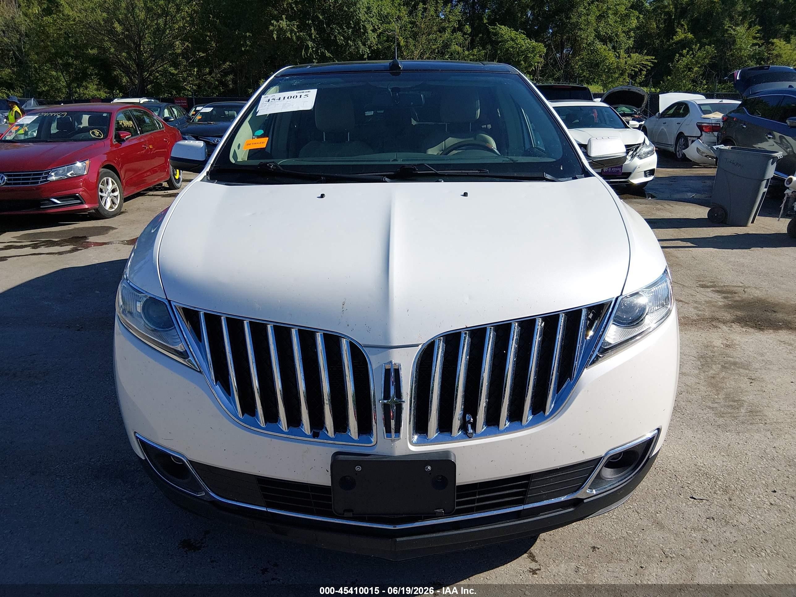 2013 Lincoln Mkx   White vin: 2LMDJ6JK2DBL25111