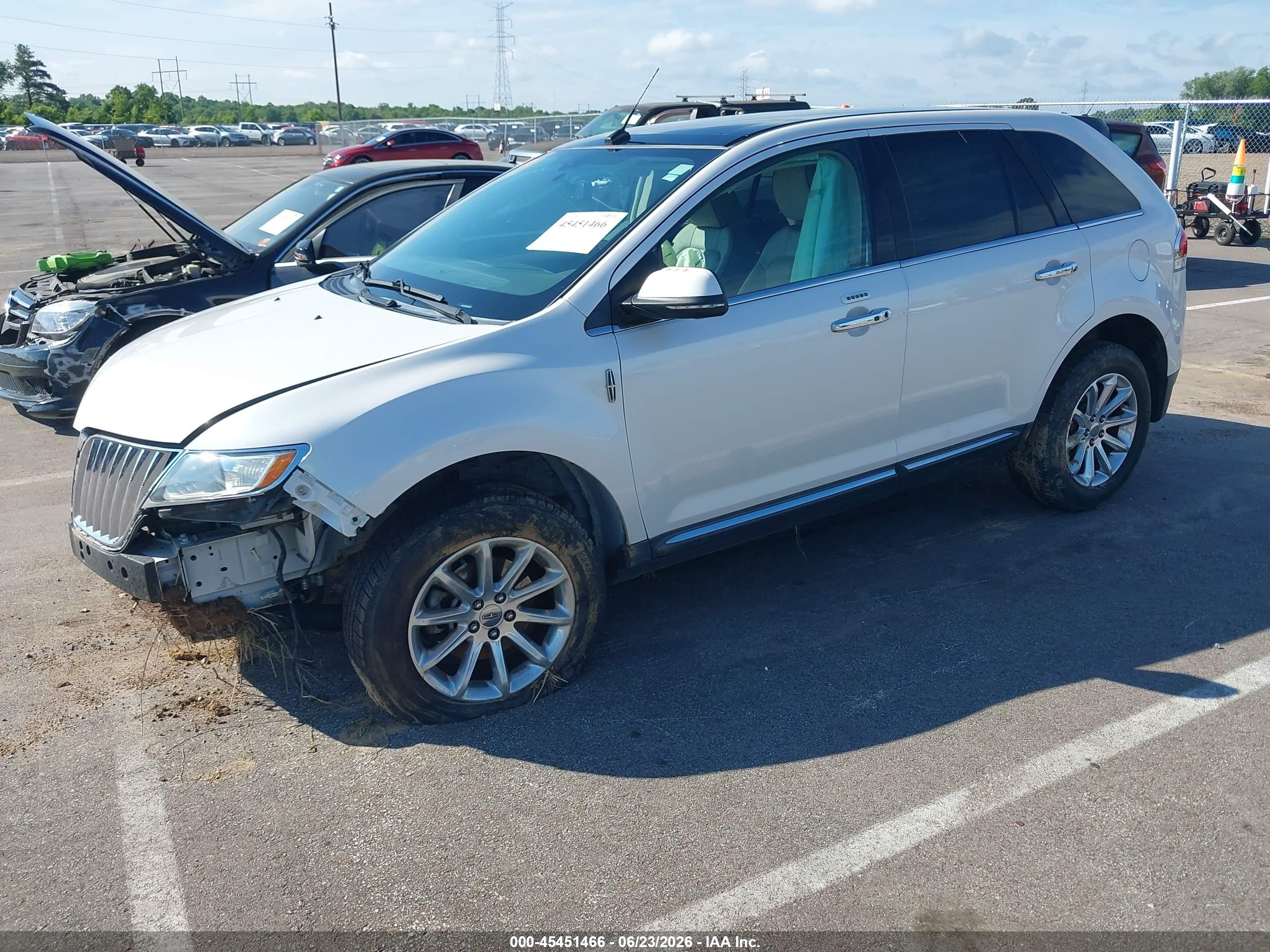 2015 Lincoln Mkx   White vin: 2LMDJ6JK2FBL30618