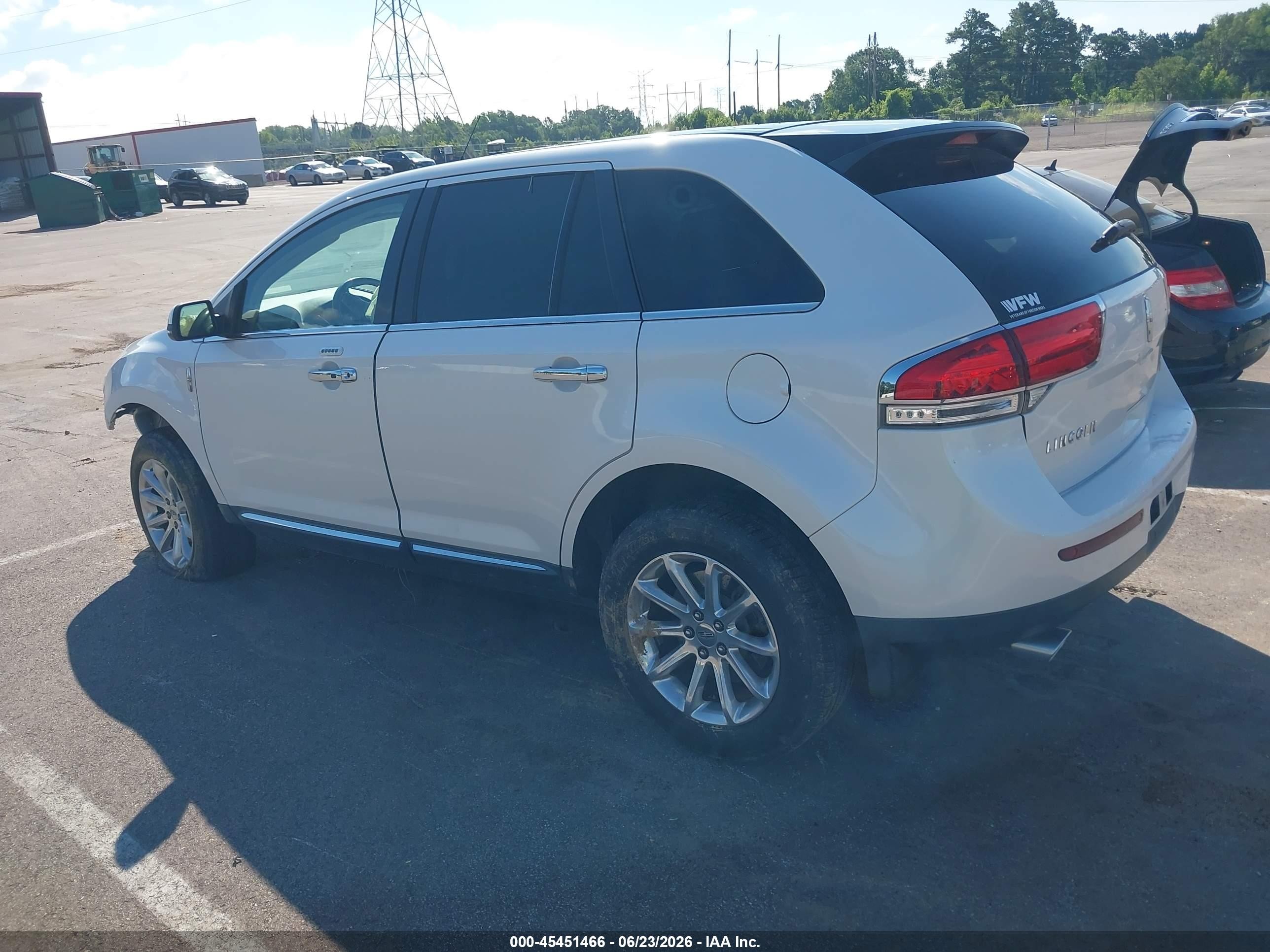 2015 Lincoln Mkx   White vin: 2LMDJ6JK2FBL30618