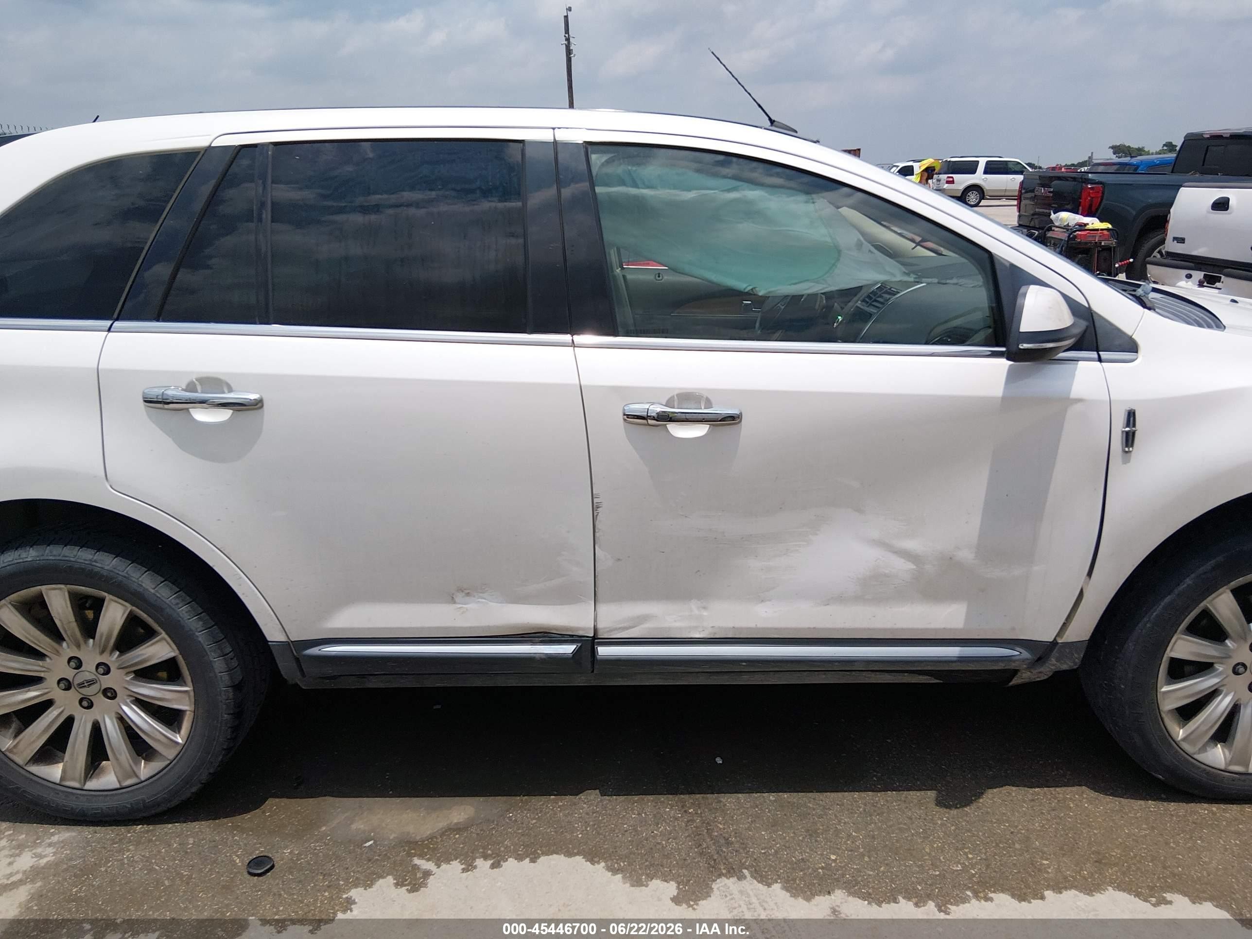 2013 Lincoln Mkx   White vin: 2LMDJ6JK3DBL43553