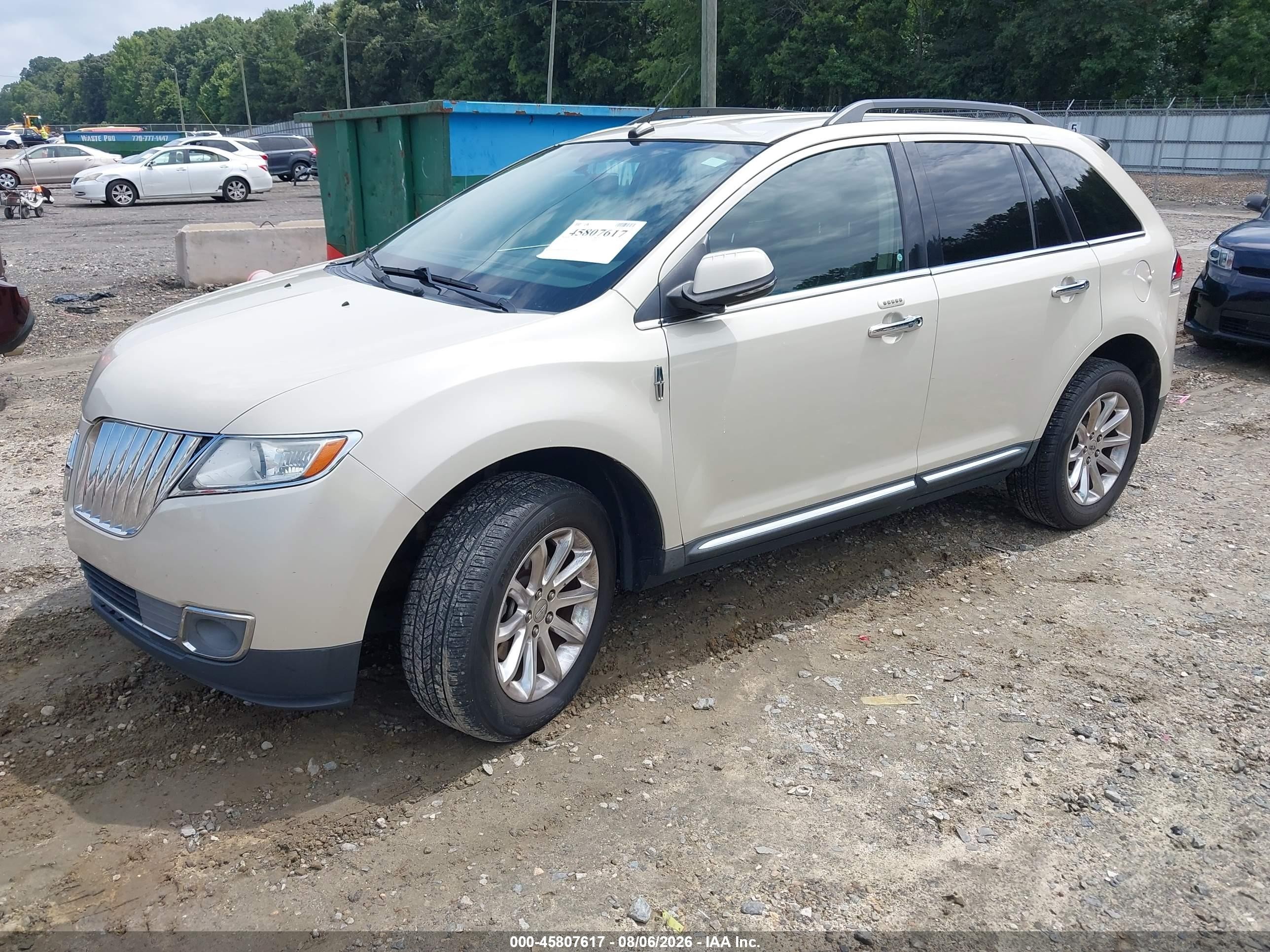 2015 Lincoln Mkx   White vin: 2LMDJ6JK3FBL34922