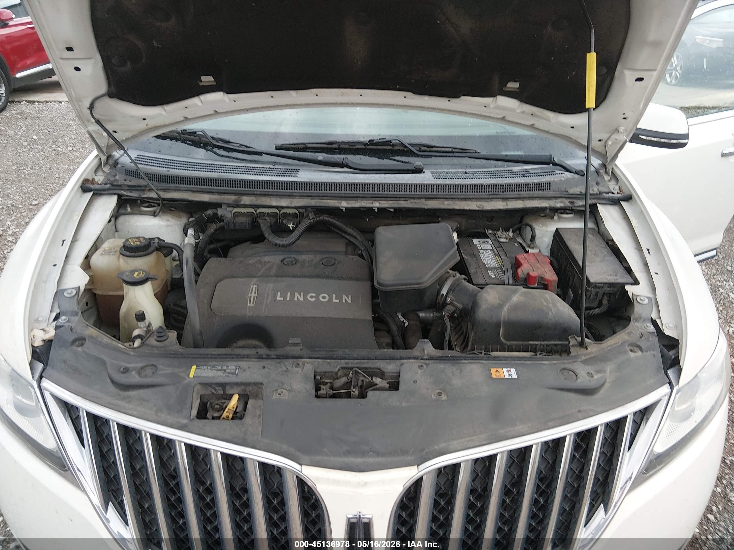 2013 Lincoln Mkx   White vin: 2LMDJ6JK4DBL43092