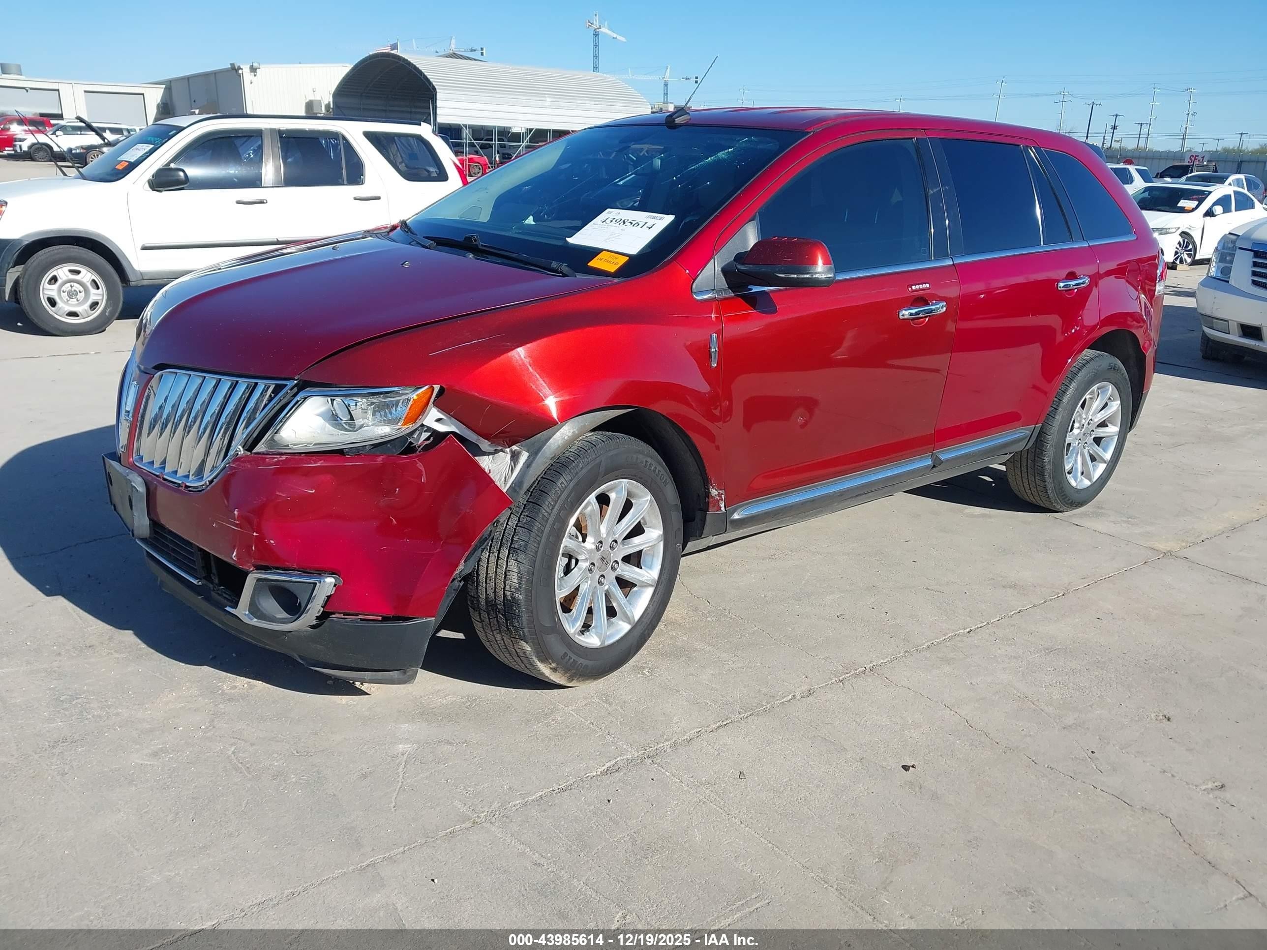 2015 Lincoln Mkx   Red vin: 2LMDJ6JK4FBL23444