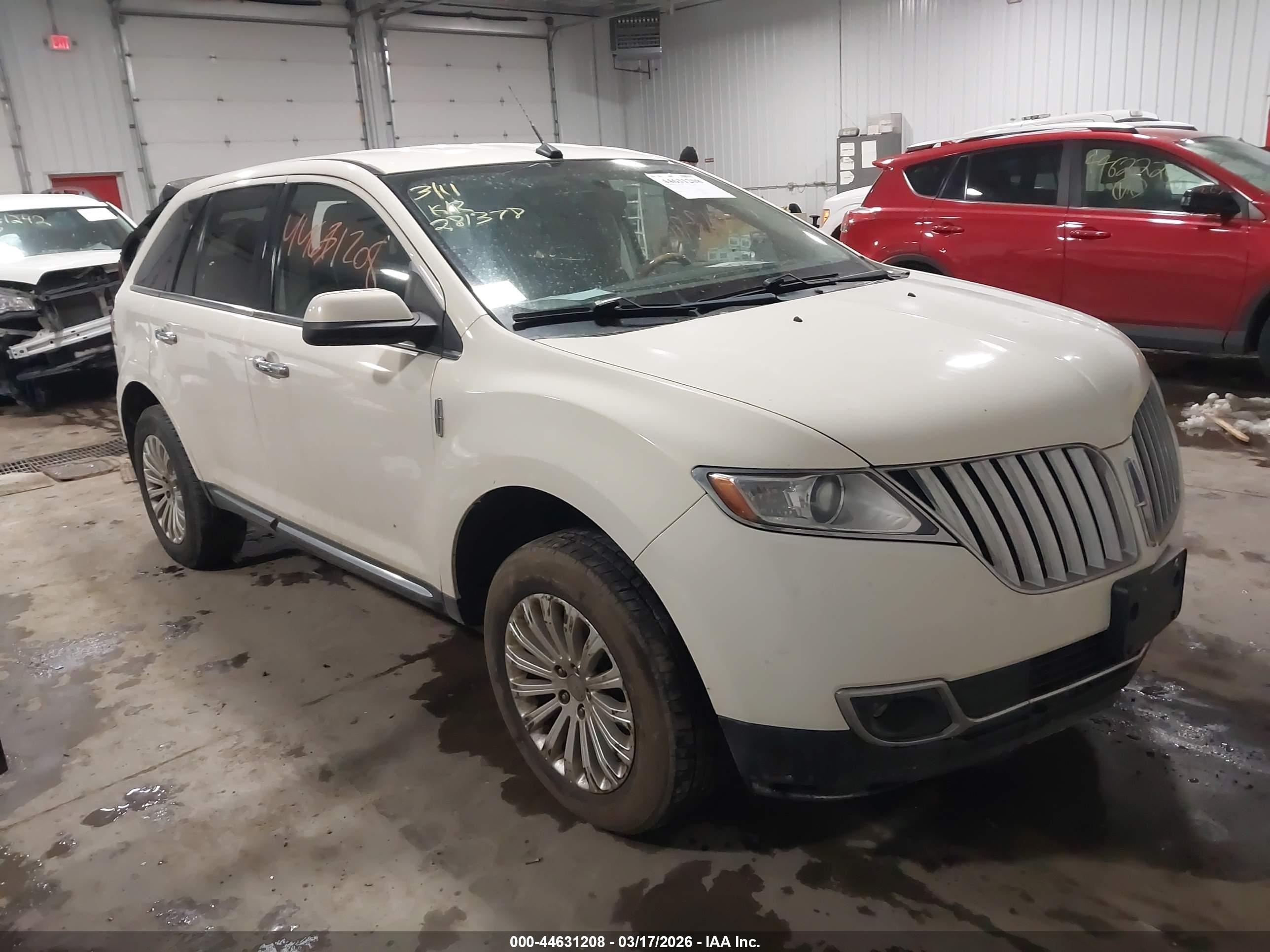 2012 Lincoln Mkx   White vin: 2LMDJ6JK6CBL13168