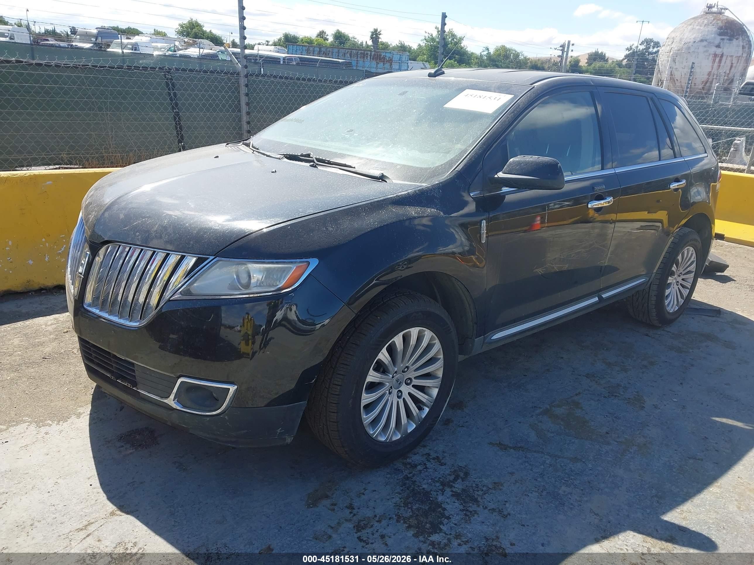 2013 Lincoln Mkx   Черный vin: 2LMDJ6JK6DBL34054