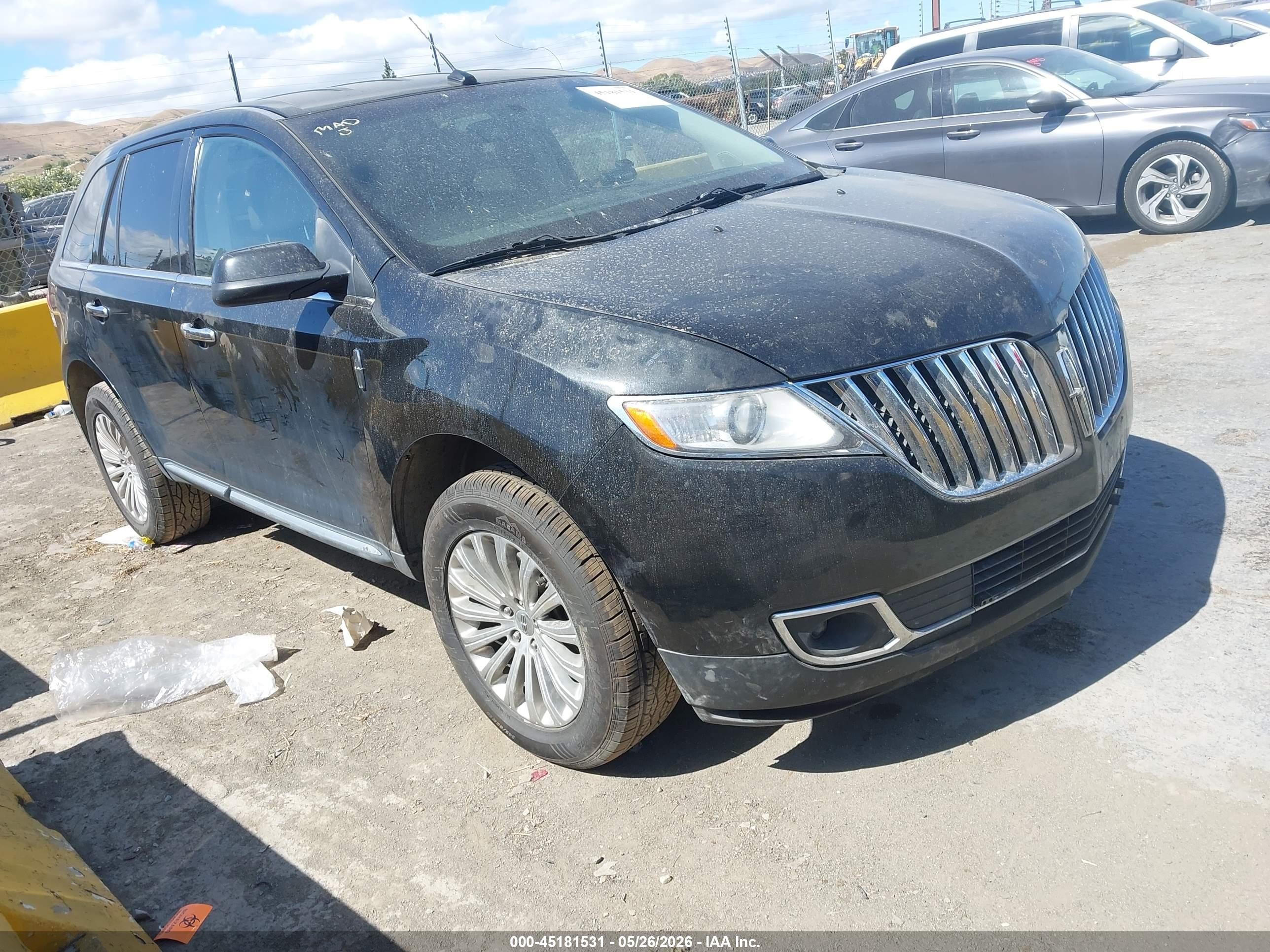 2013 Lincoln Mkx   Черный vin: 2LMDJ6JK6DBL34054