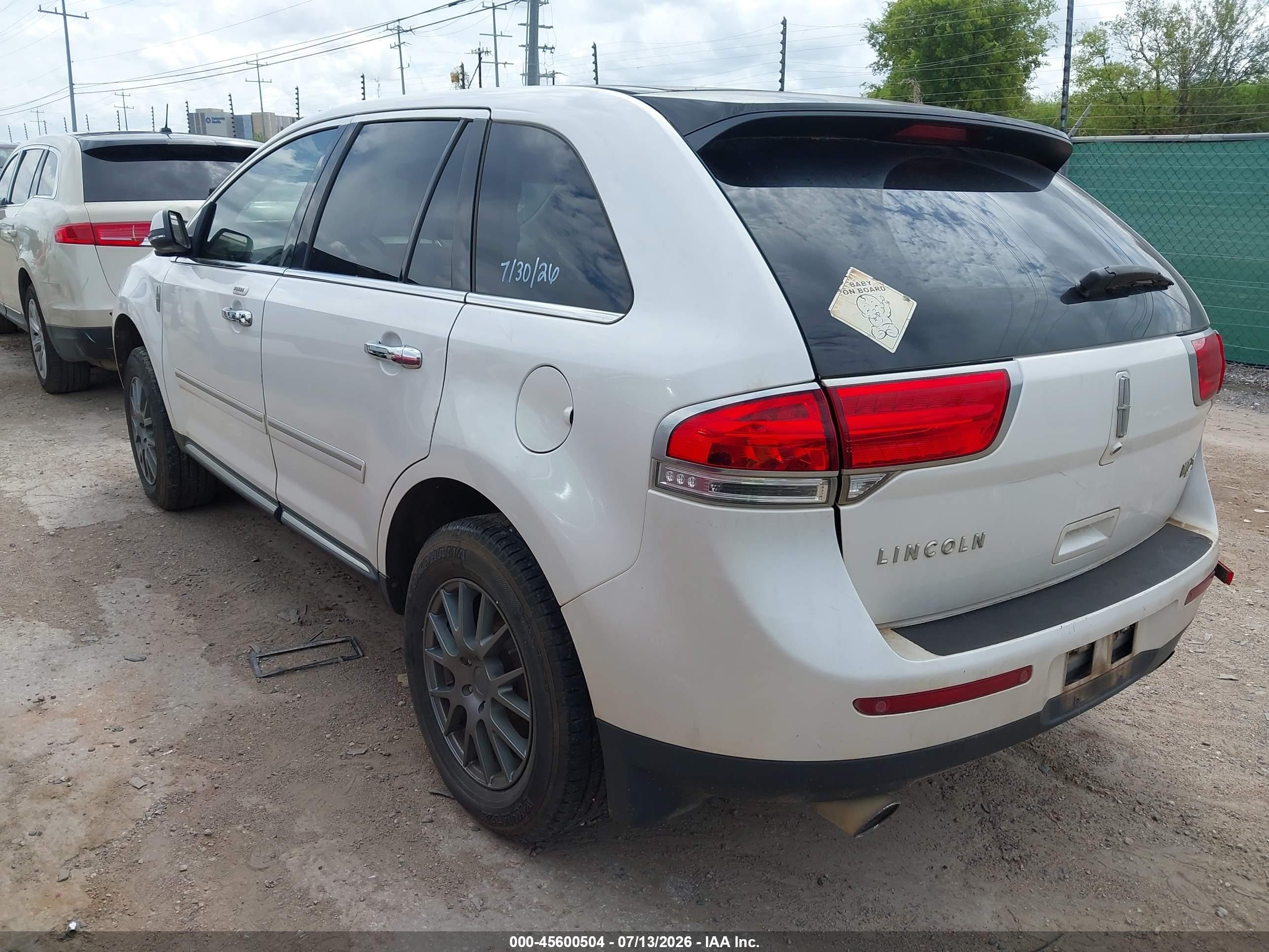 2013 Lincoln Mkx   White vin: 2LMDJ6JK6DBL36564