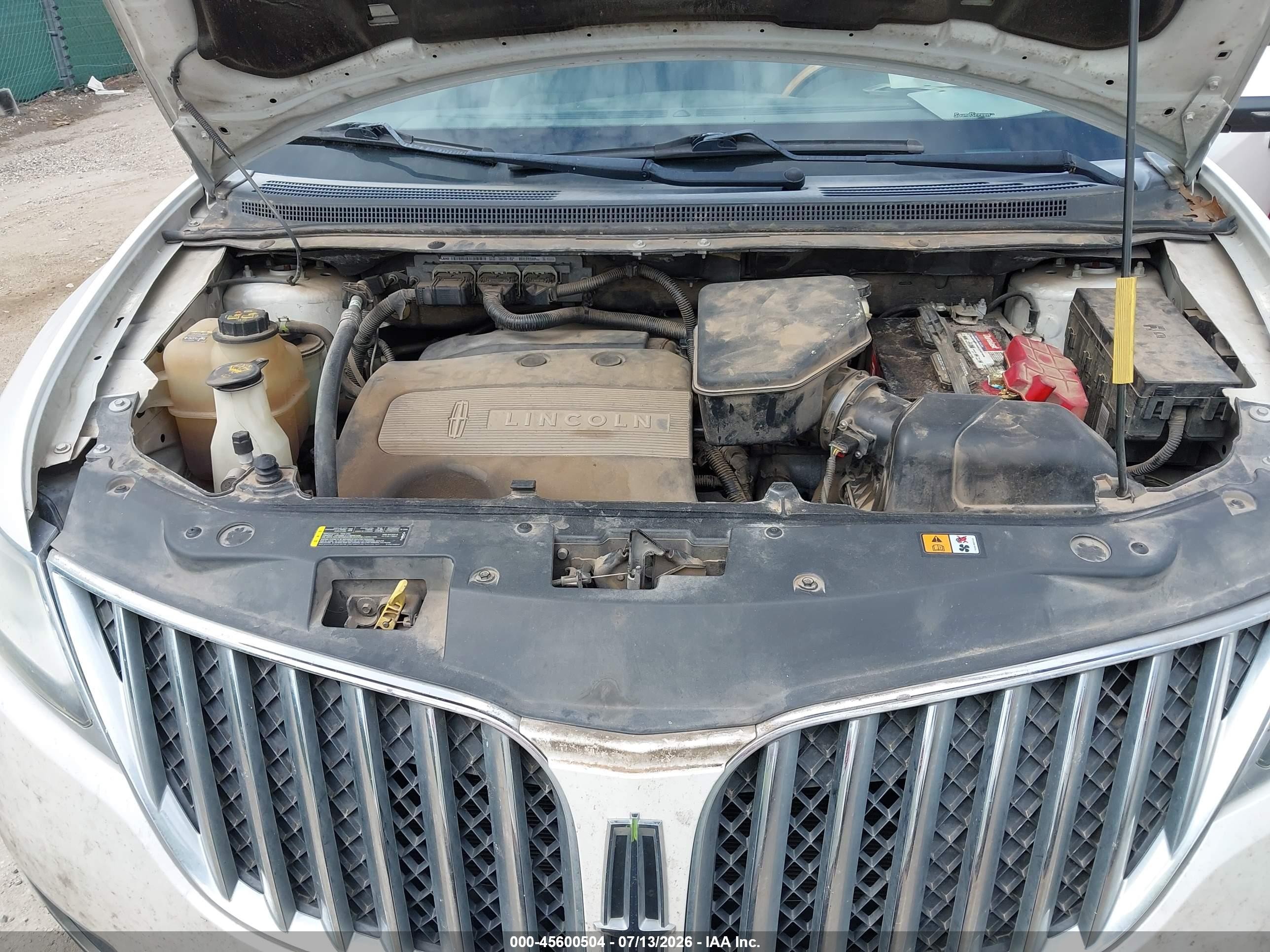 2013 Lincoln Mkx   White vin: 2LMDJ6JK6DBL36564