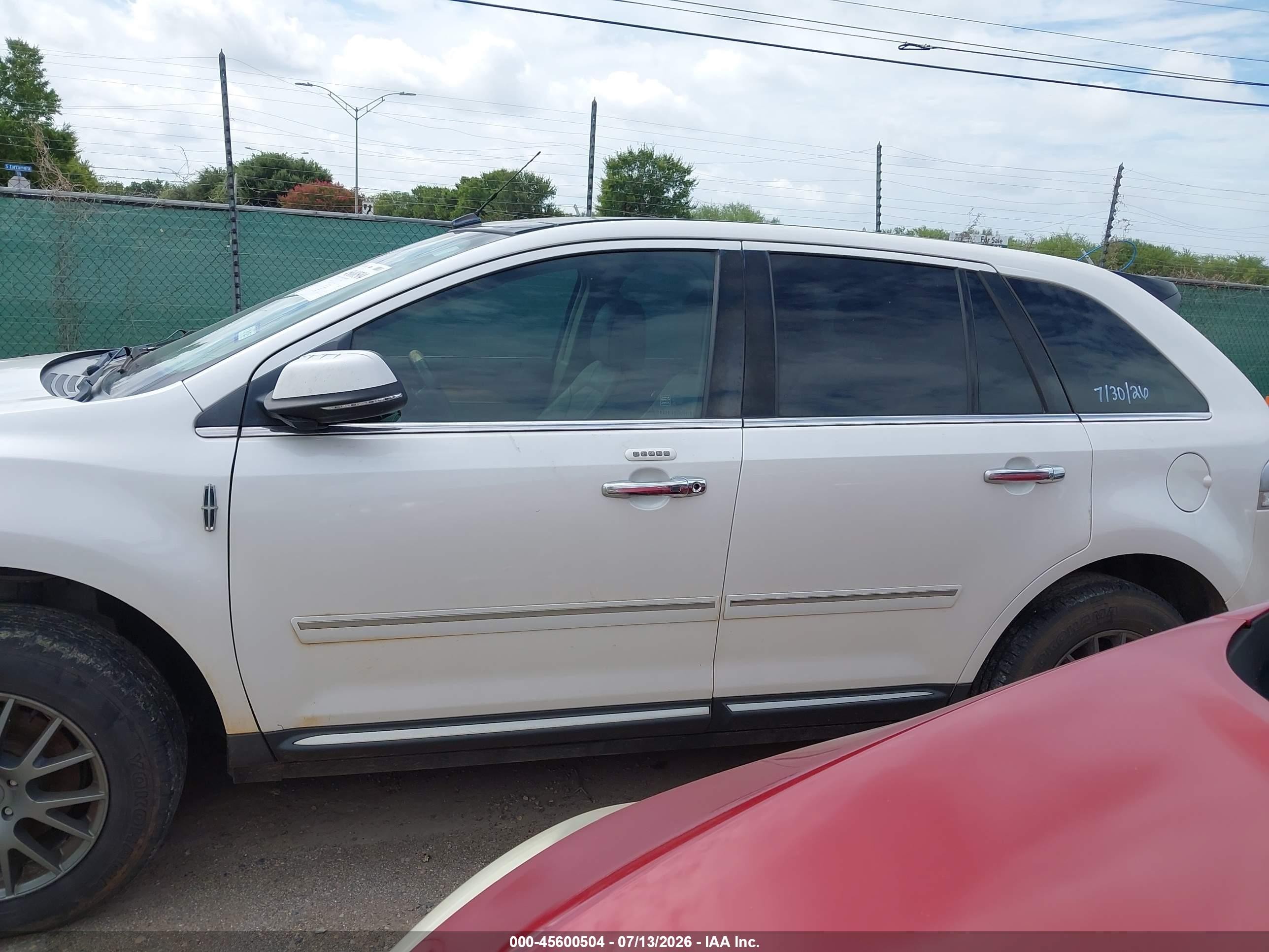 2013 Lincoln Mkx   White vin: 2LMDJ6JK6DBL36564