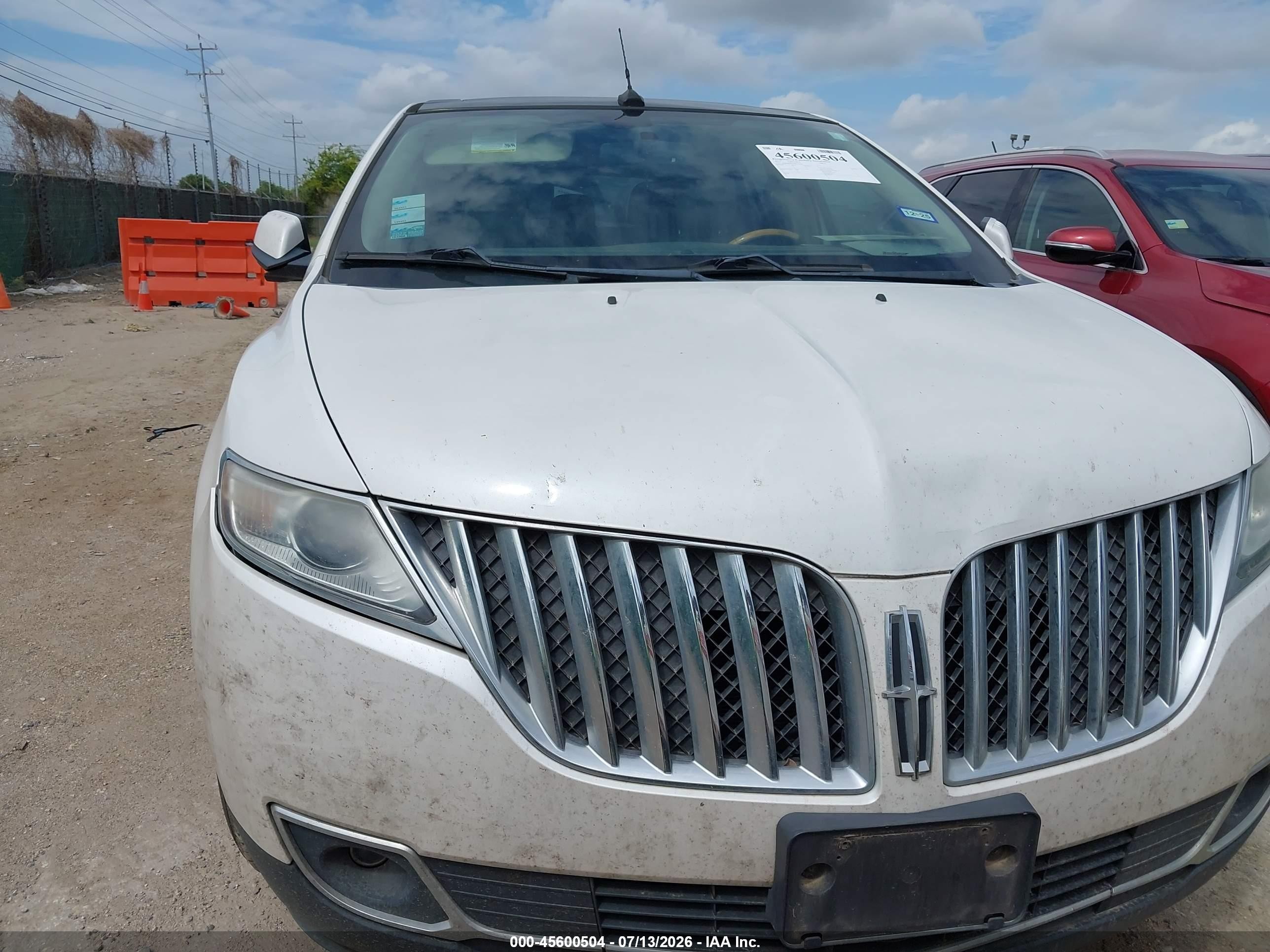 2013 Lincoln Mkx   White vin: 2LMDJ6JK6DBL36564
