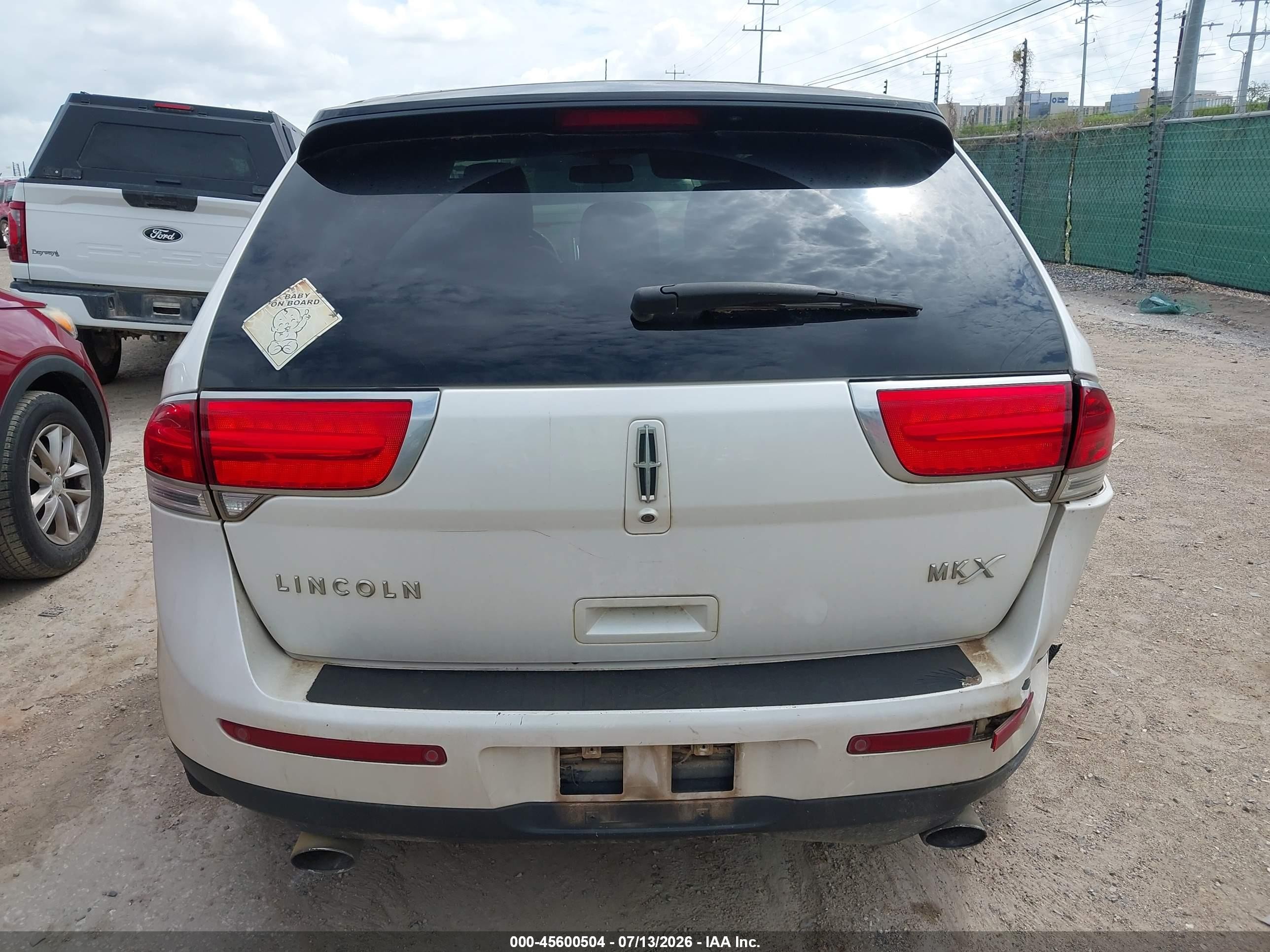 2013 Lincoln Mkx   White vin: 2LMDJ6JK6DBL36564