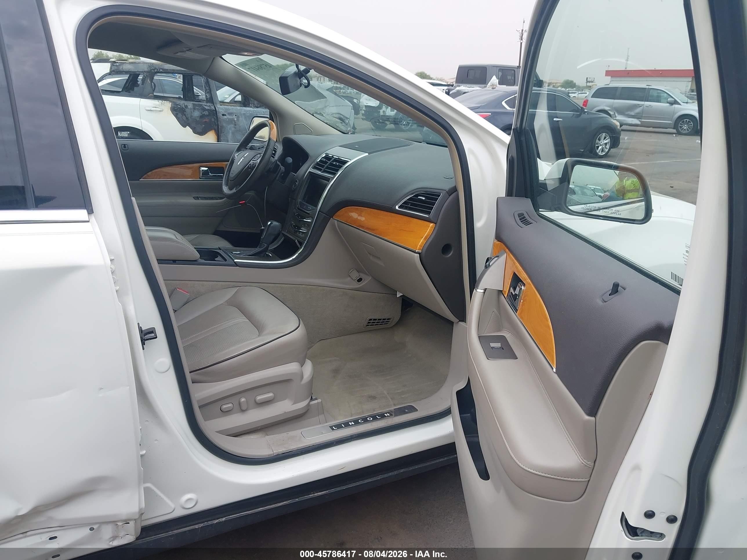 2013 Lincoln Mkx   White vin: 2LMDJ6JK7DBL00642