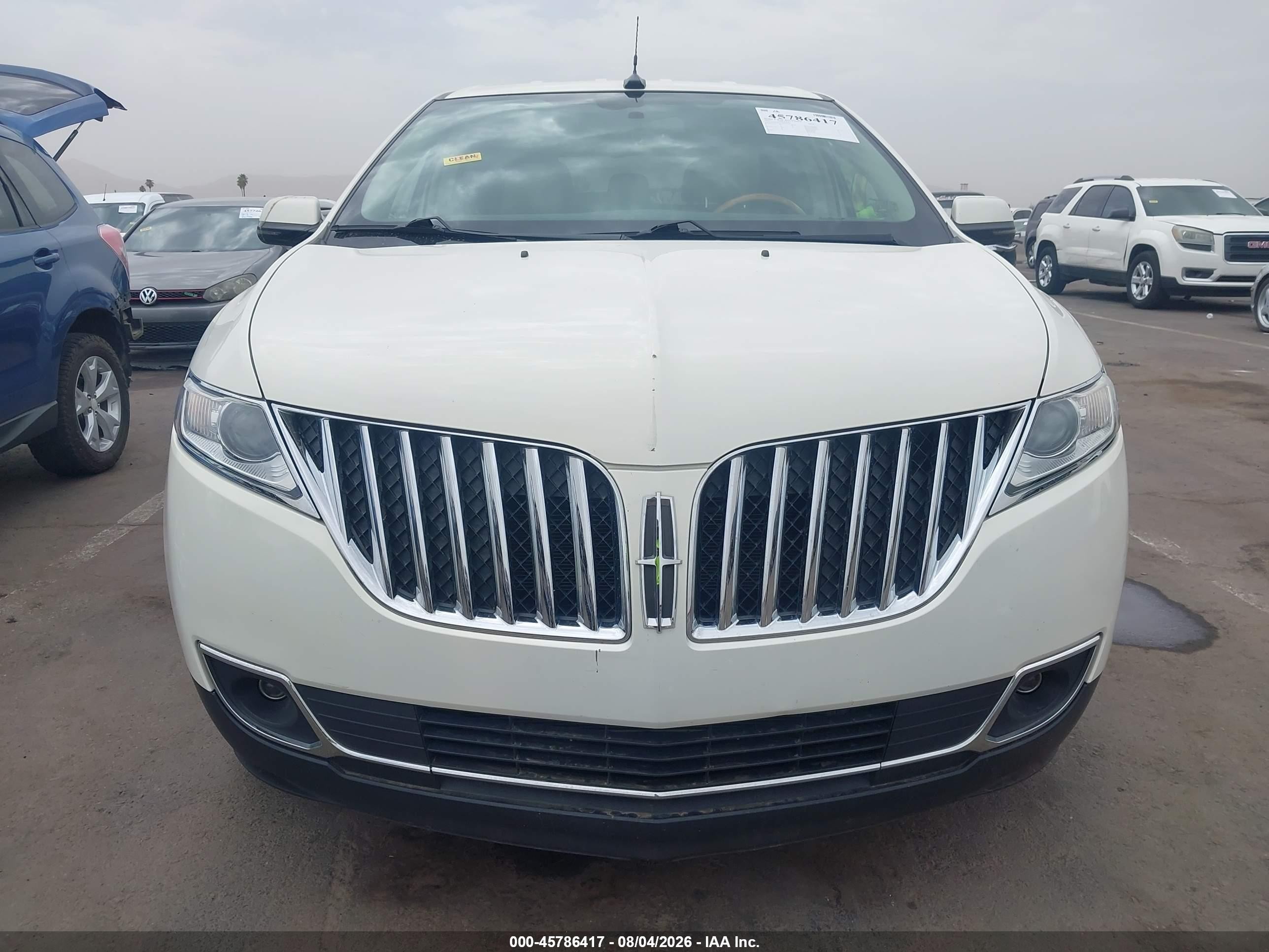 2013 Lincoln Mkx   White vin: 2LMDJ6JK7DBL00642