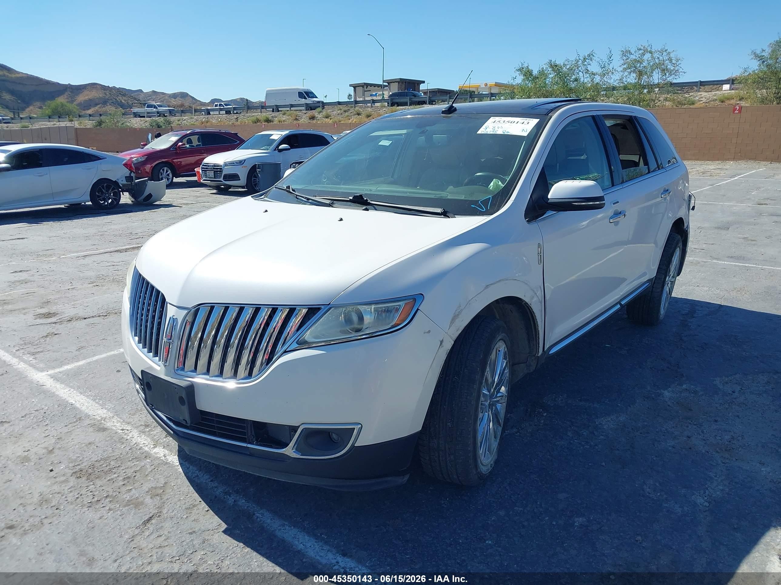 2013 Lincoln Mkx   White vin: 2LMDJ6JK7DBL46438