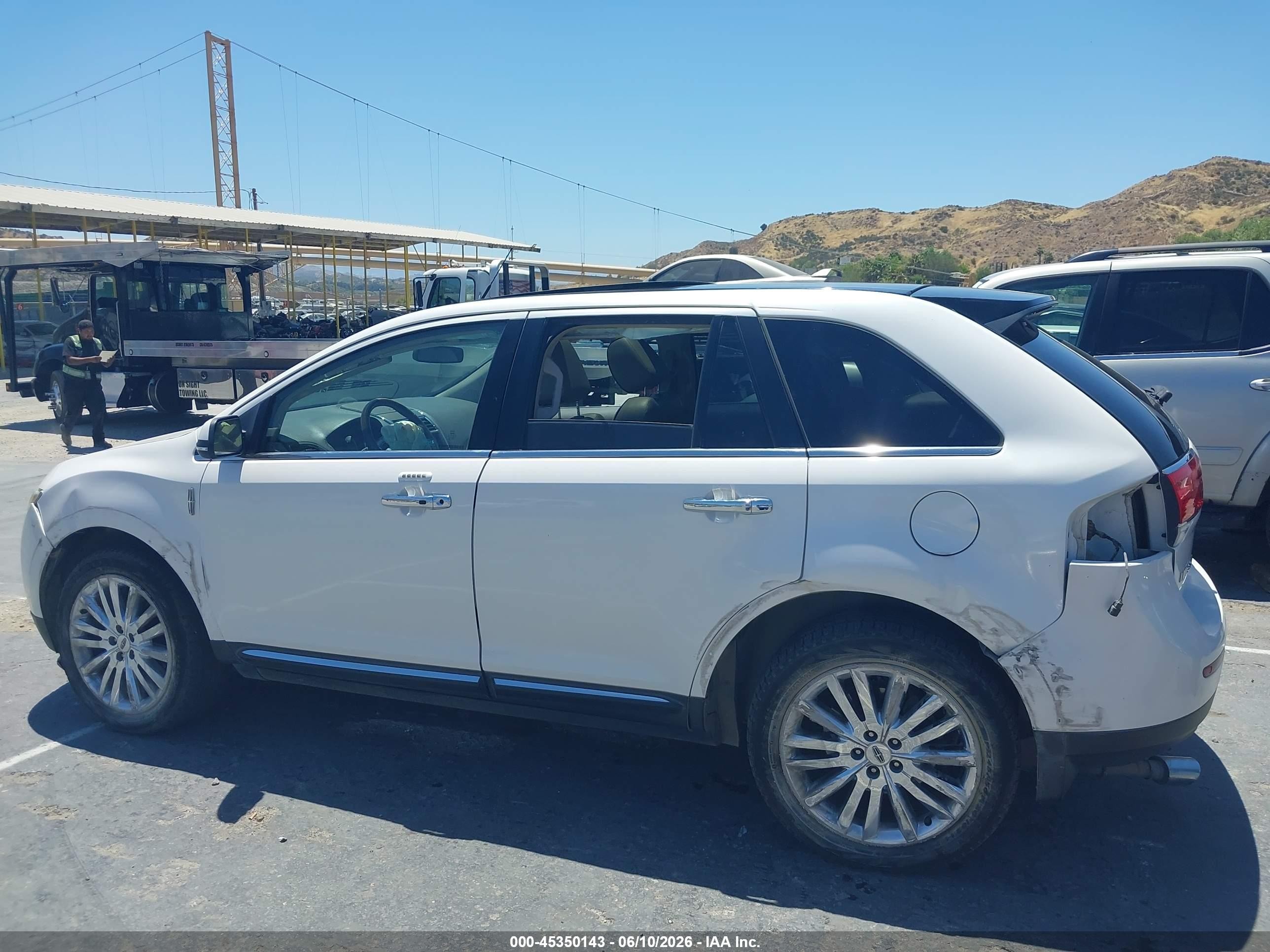 2013 Lincoln Mkx   White vin: 2LMDJ6JK7DBL46438