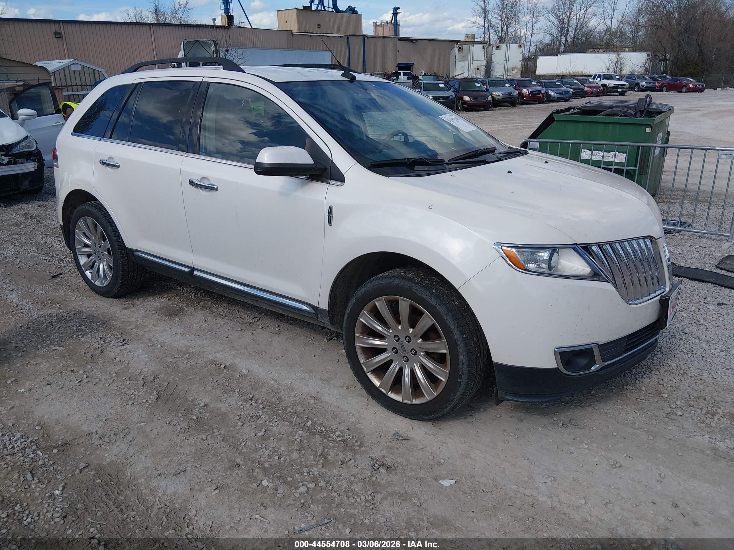 2011 Lincoln Mkx White vin: 2LMDJ6JK8BBJ28893