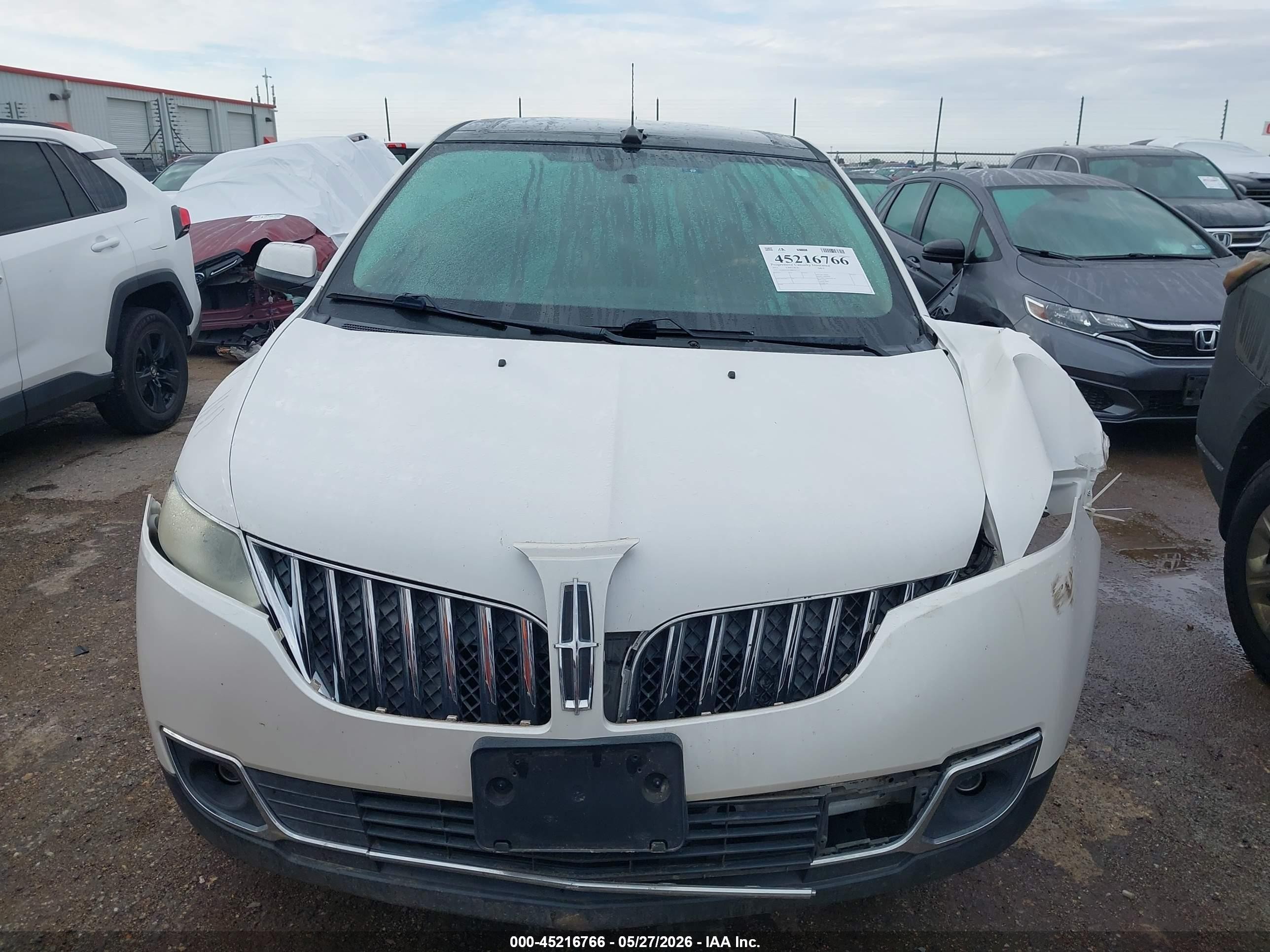 2011 Lincoln Mkx   White vin: 2LMDJ6JK9BBJ26215