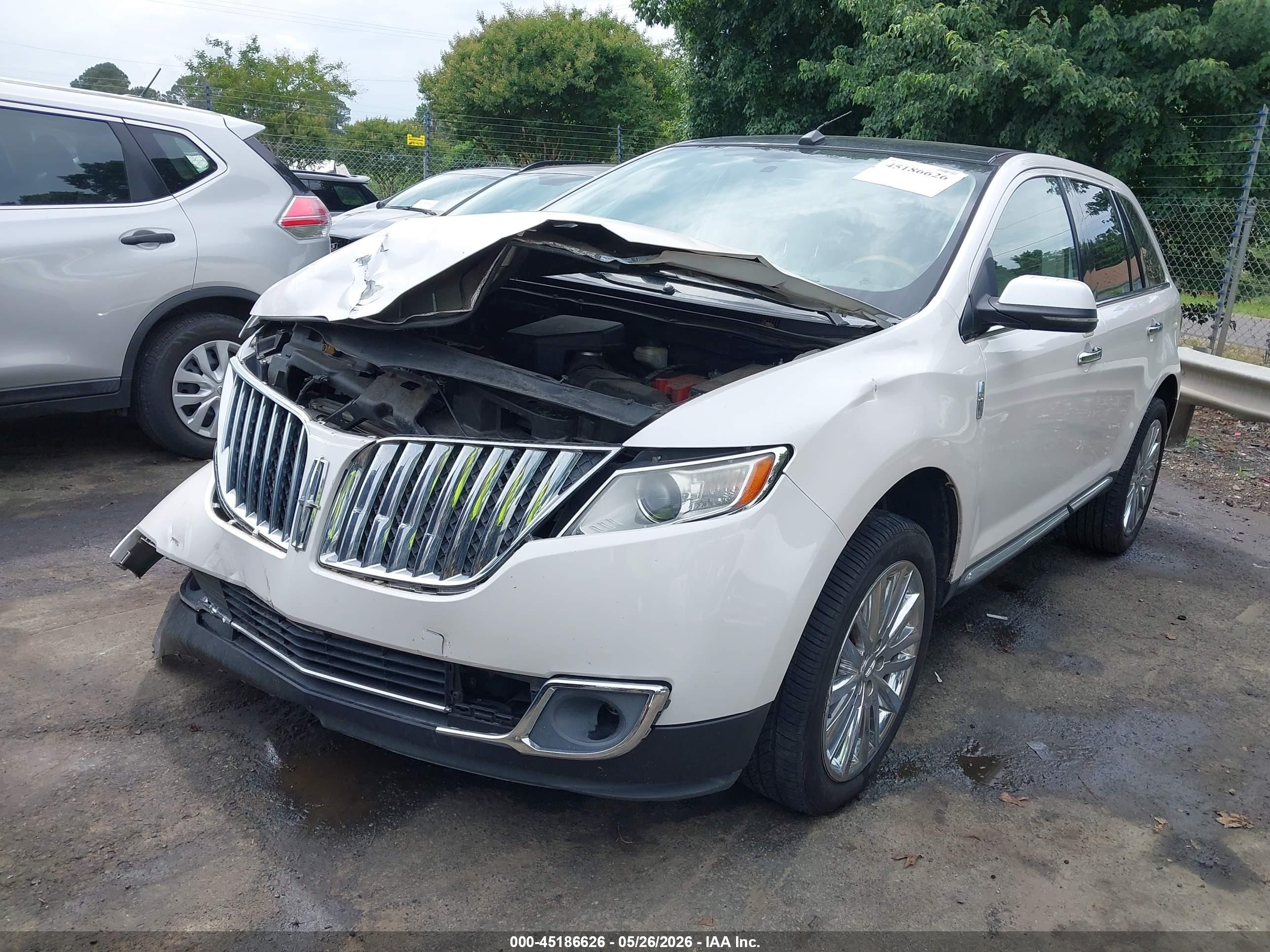 2012 Lincoln Mkx   White vin: 2LMDJ6JK9CBL19790