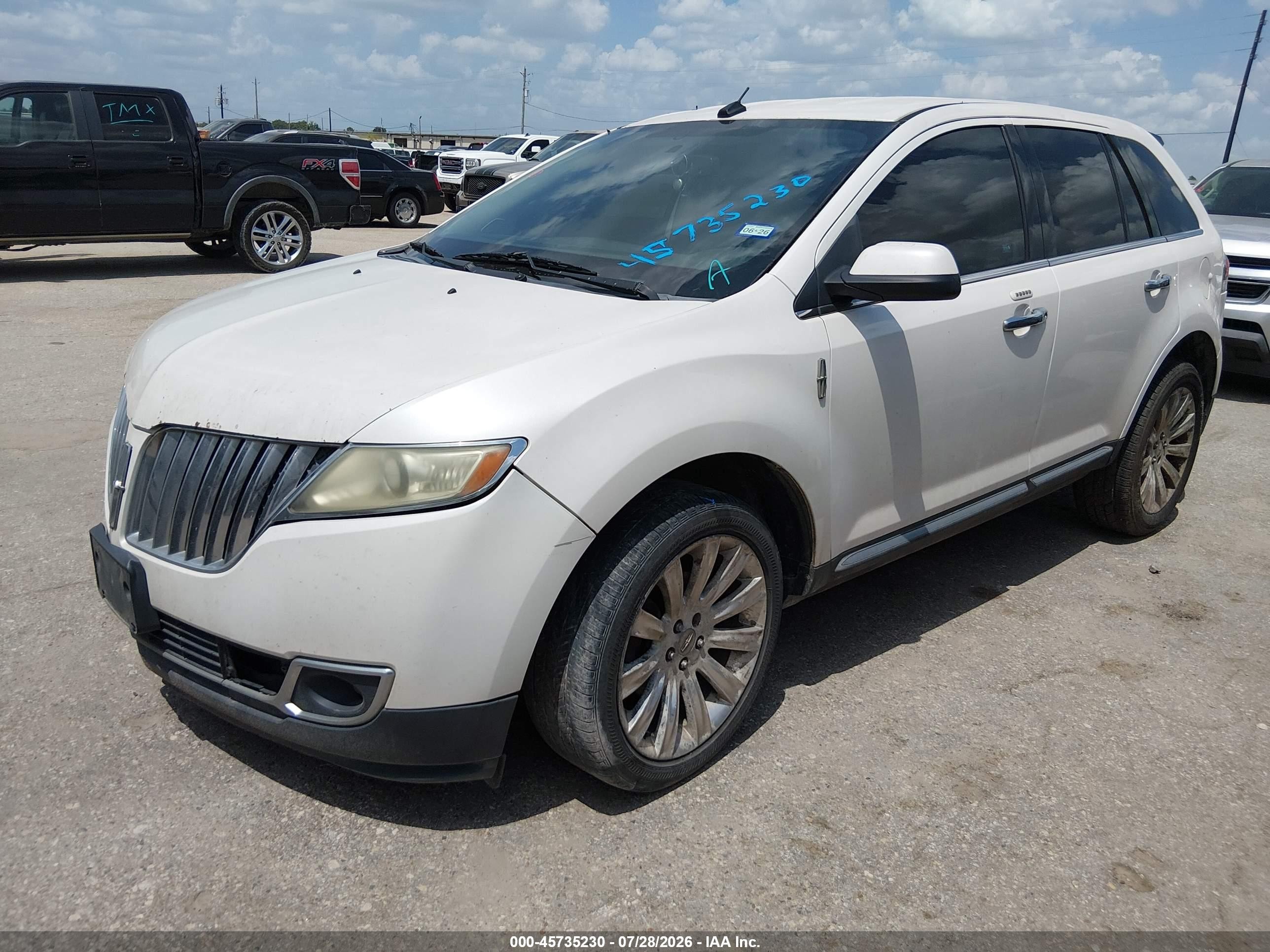 2011 Lincoln Mkx   White vin: 2LMDJ6JKXBBJ30791