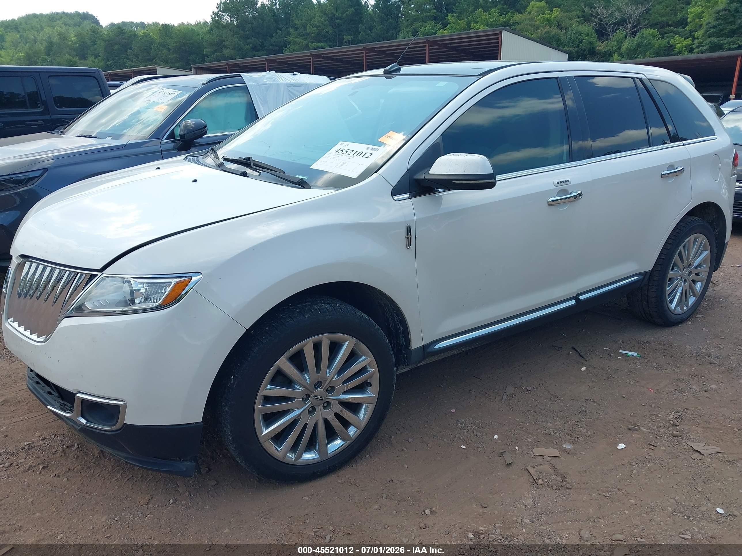 2013 Lincoln Mkx White vin: 2LMDJ6JKXDBL21369
