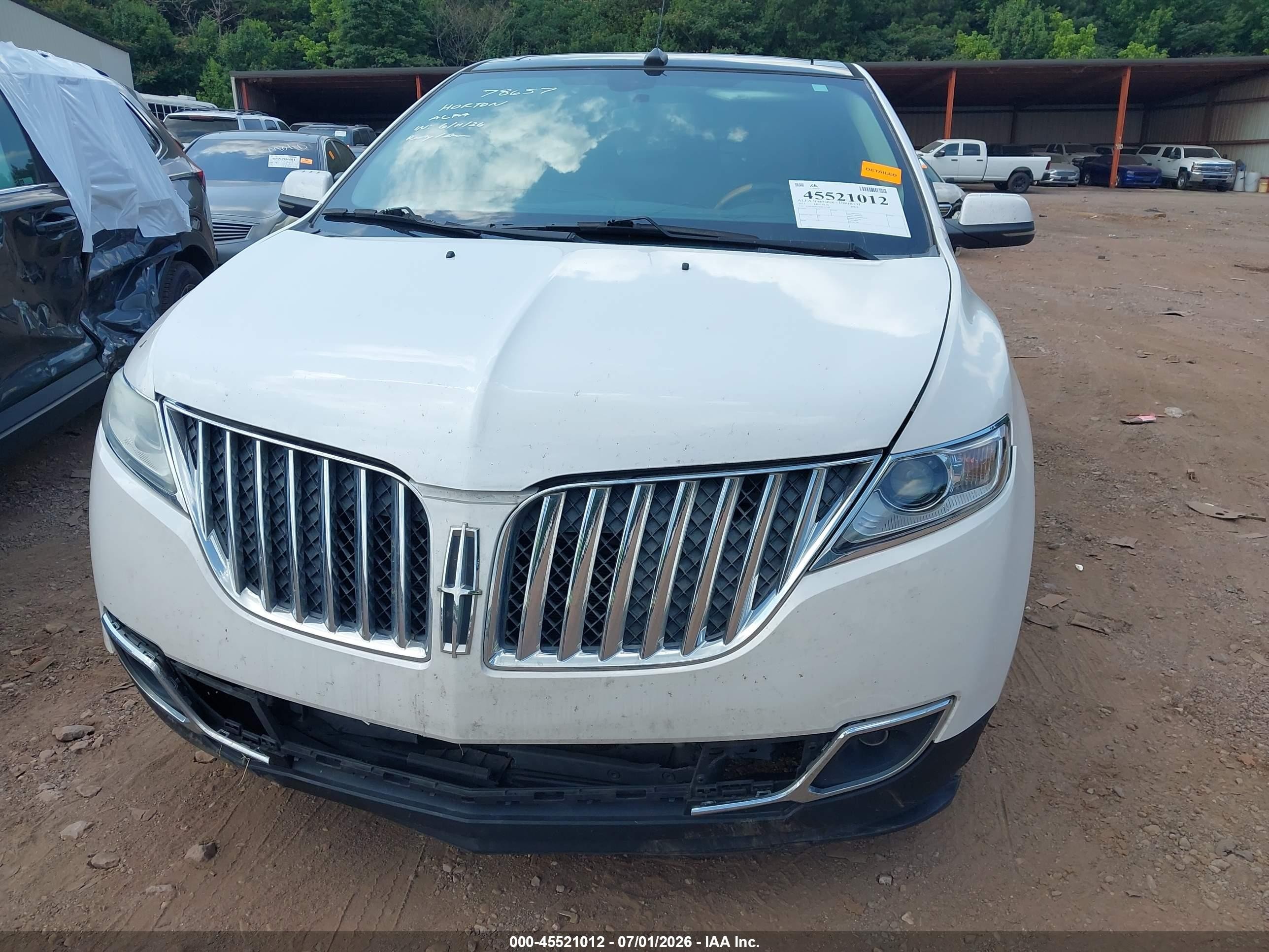 2013 Lincoln Mkx White vin: 2LMDJ6JKXDBL21369