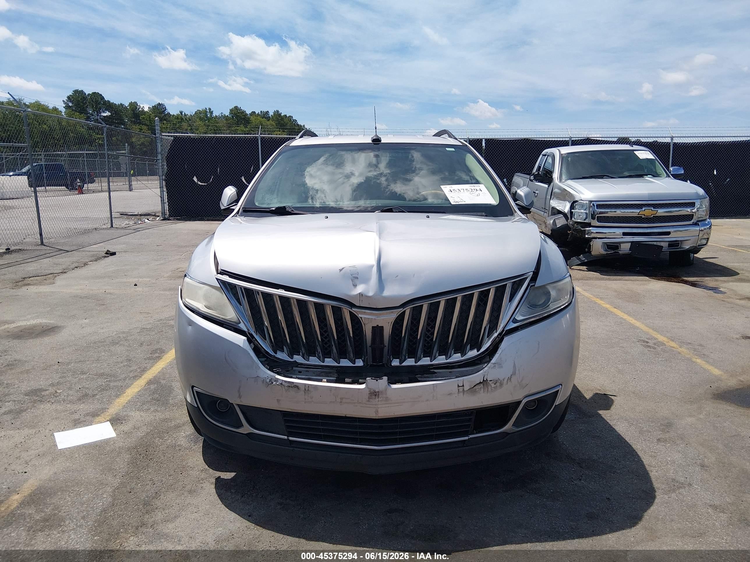 2013 Lincoln Mkx   Silver vin: 2LMDJ6JKXDBL28600