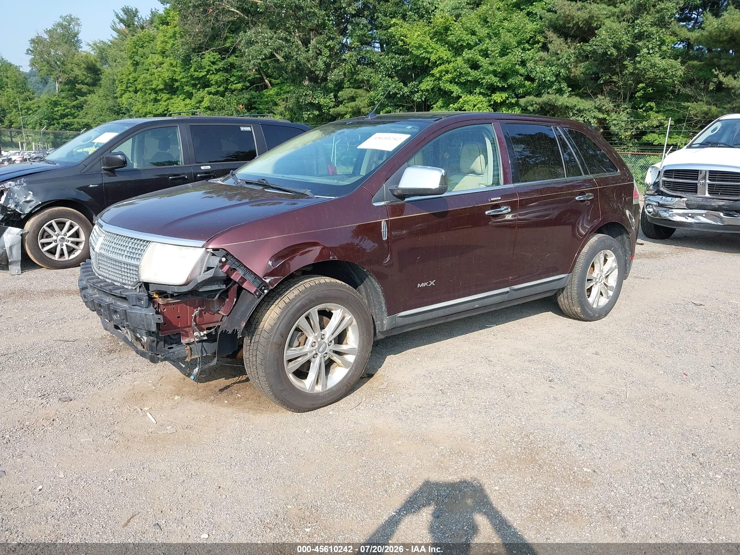 2010 Lincoln Mkx   Темно-бордовый vin: 2LMDJ8JC0ABJ23397
