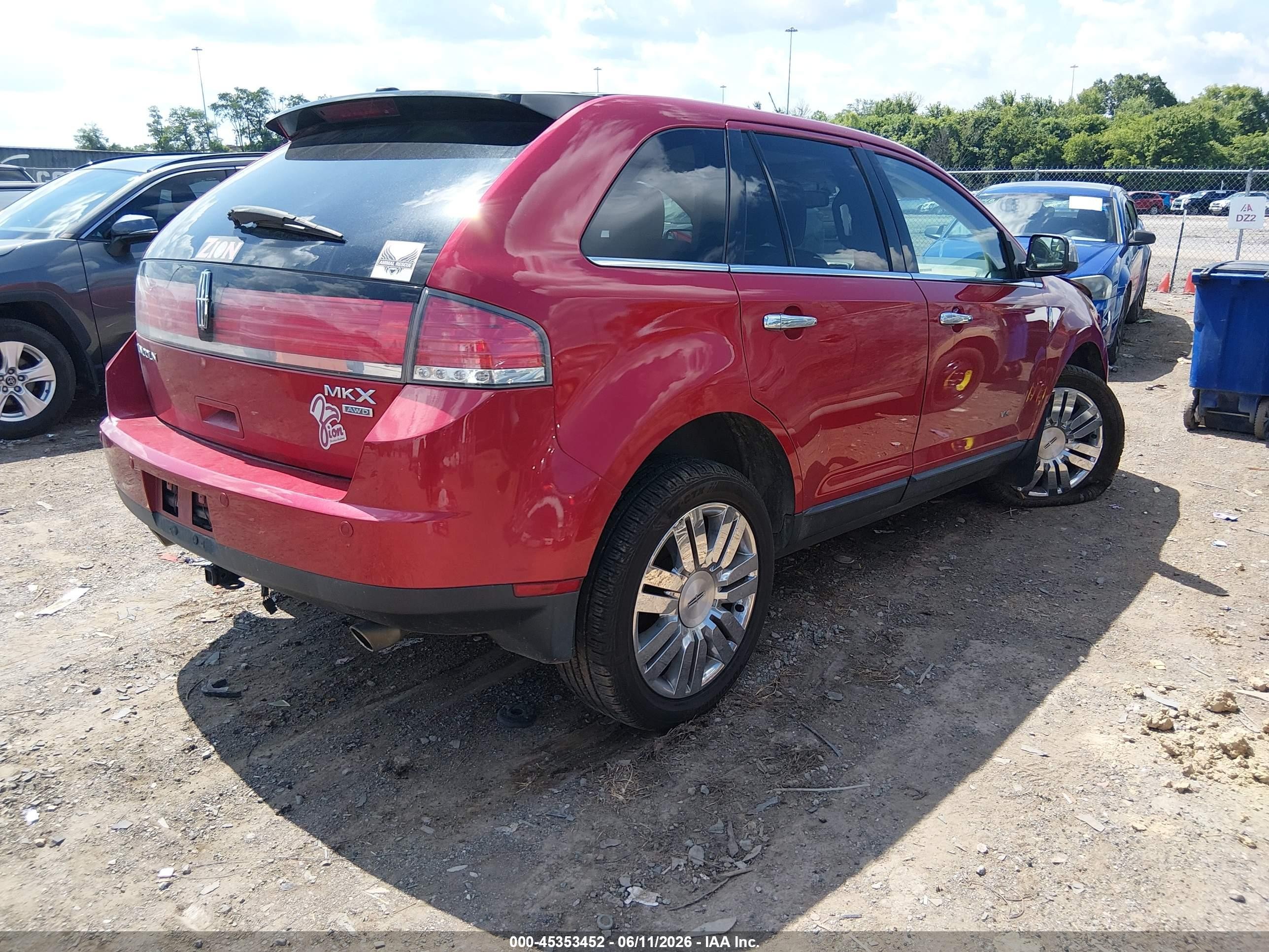 2010 Lincoln Mkx   Red vin: 2LMDJ8JC3ABJ32336