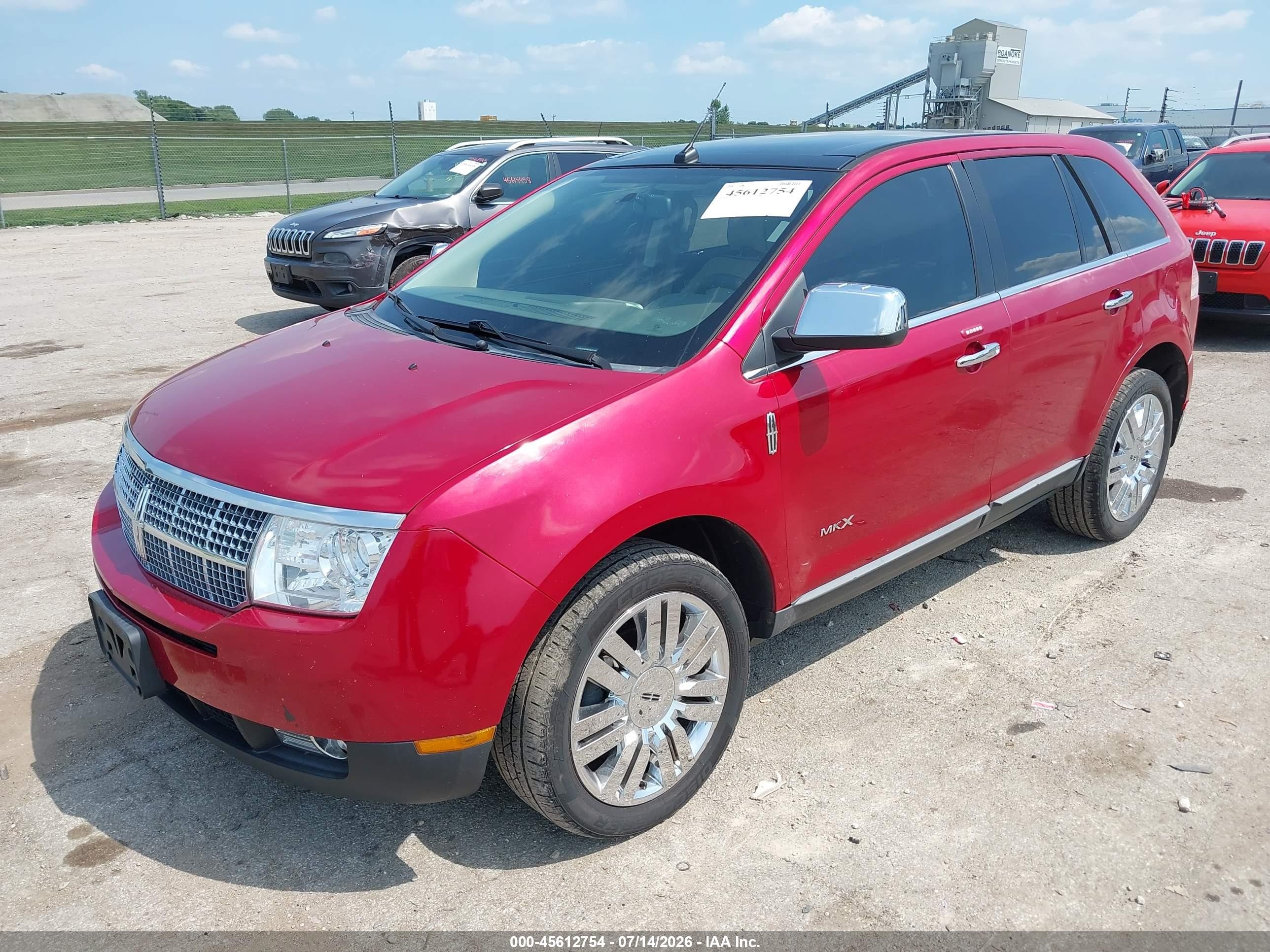 2010 Lincoln Mkx   Burgundy vin: 2LMDJ8JC4ABJ02259