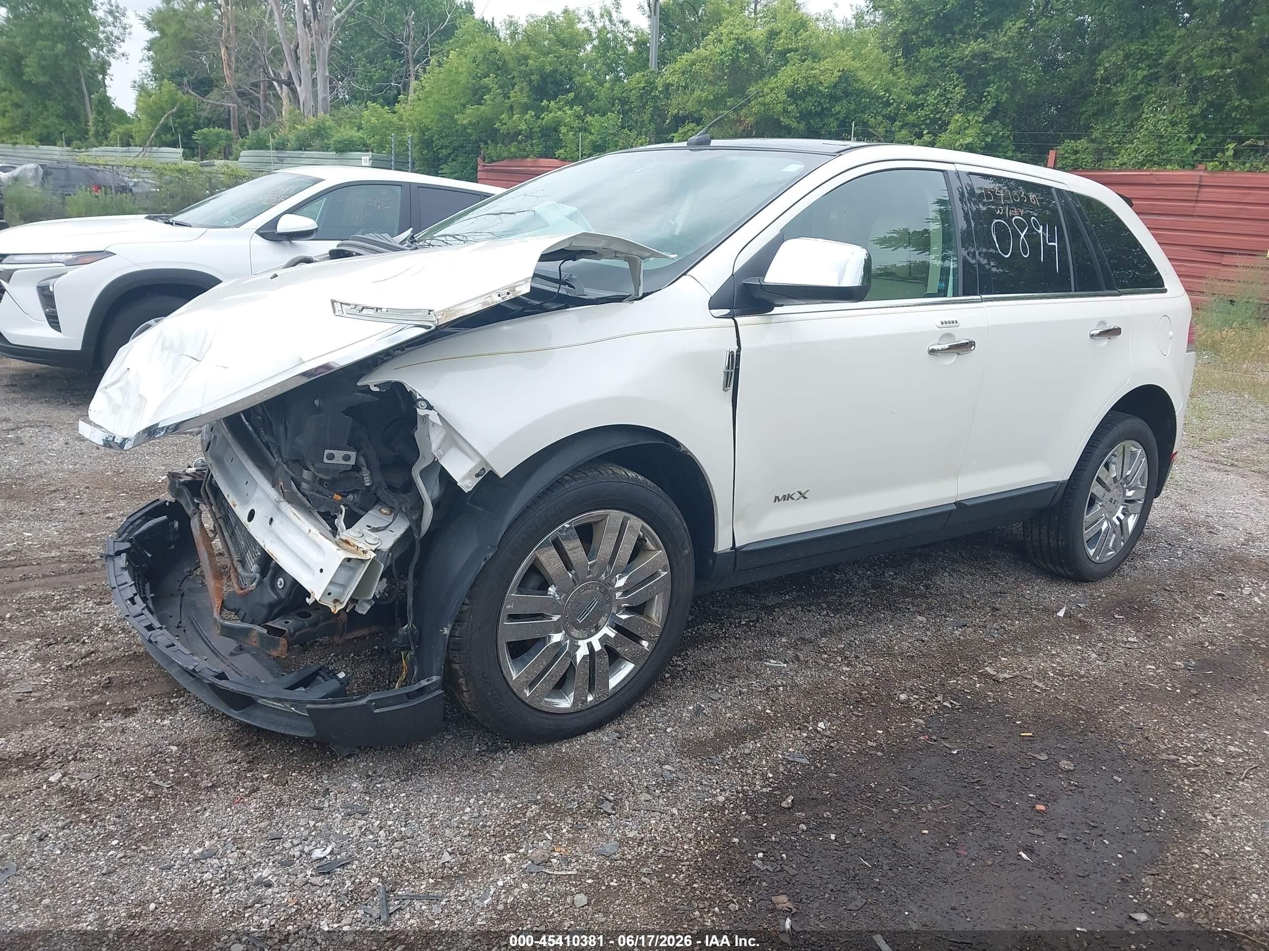 2010 Lincoln Mkx   White vin: 2LMDJ8JC4ABJ10894