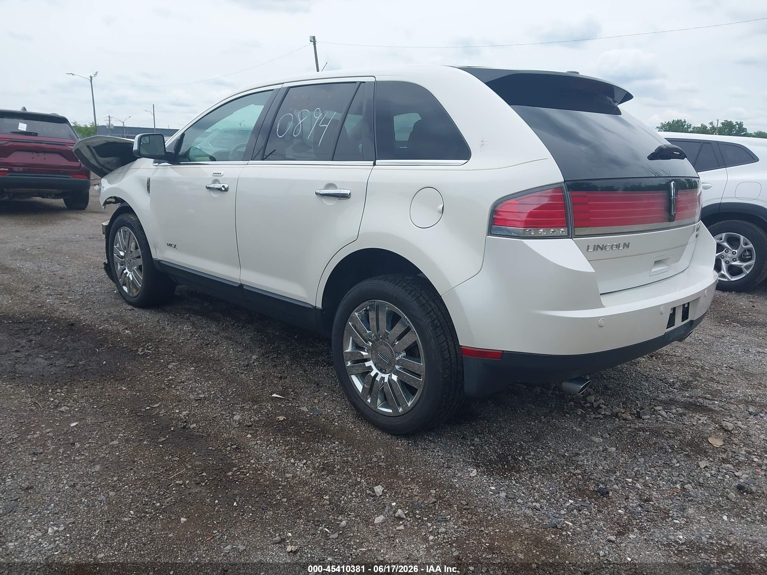 2010 Lincoln Mkx   White vin: 2LMDJ8JC4ABJ10894