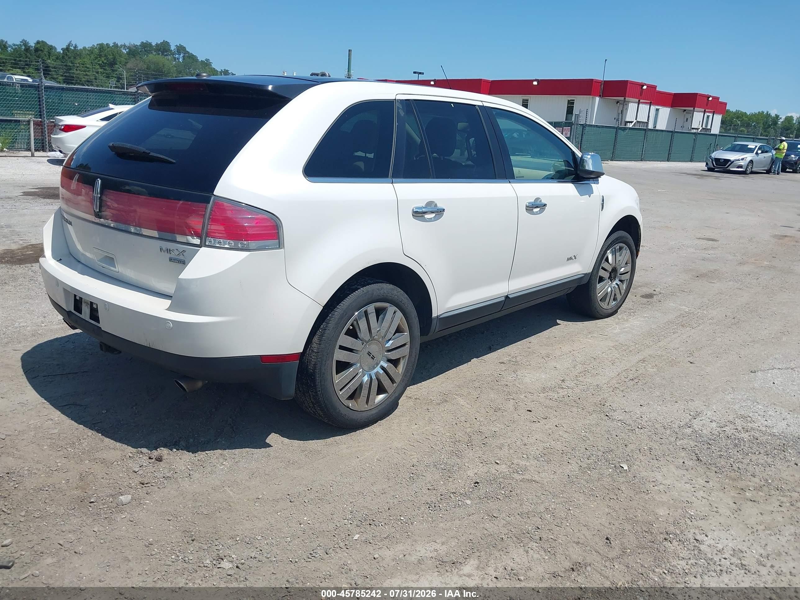 2010 Lincoln Mkx   White vin: 2LMDJ8JC6ABJ07088