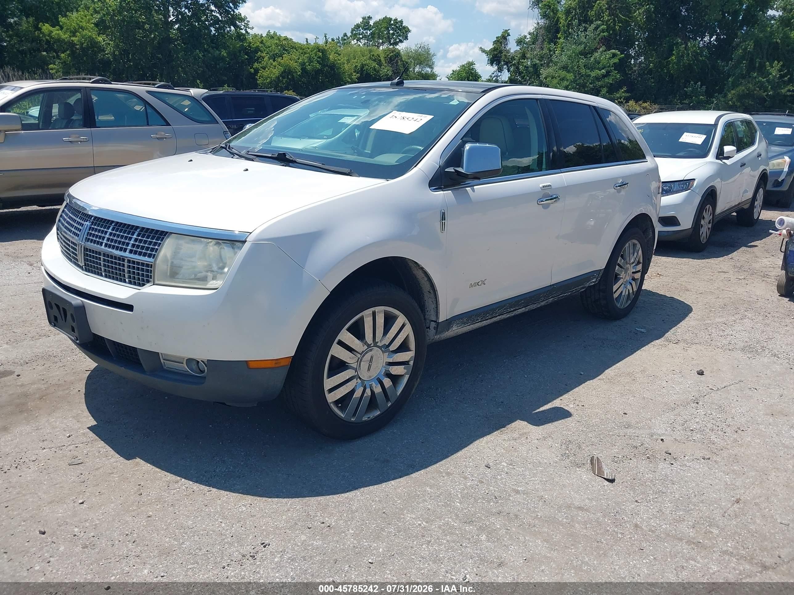2010 Lincoln Mkx   White vin: 2LMDJ8JC6ABJ07088