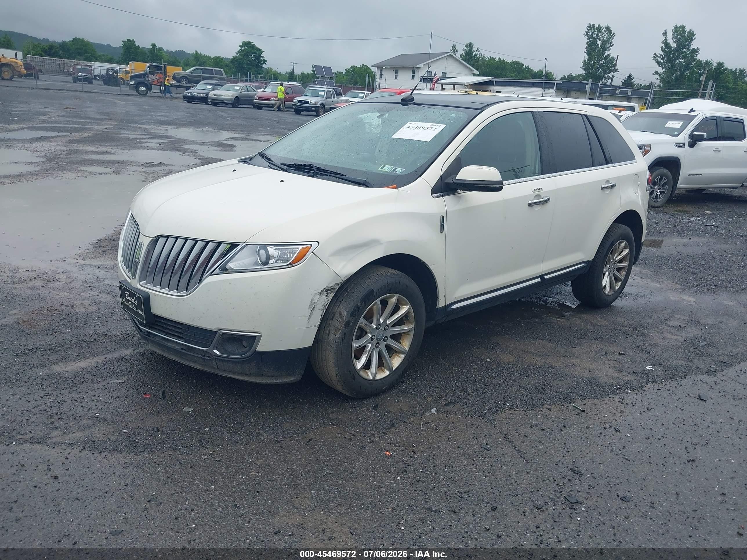 2012 Lincoln Mkx   White vin: 2LMDJ8JK0CBL08902