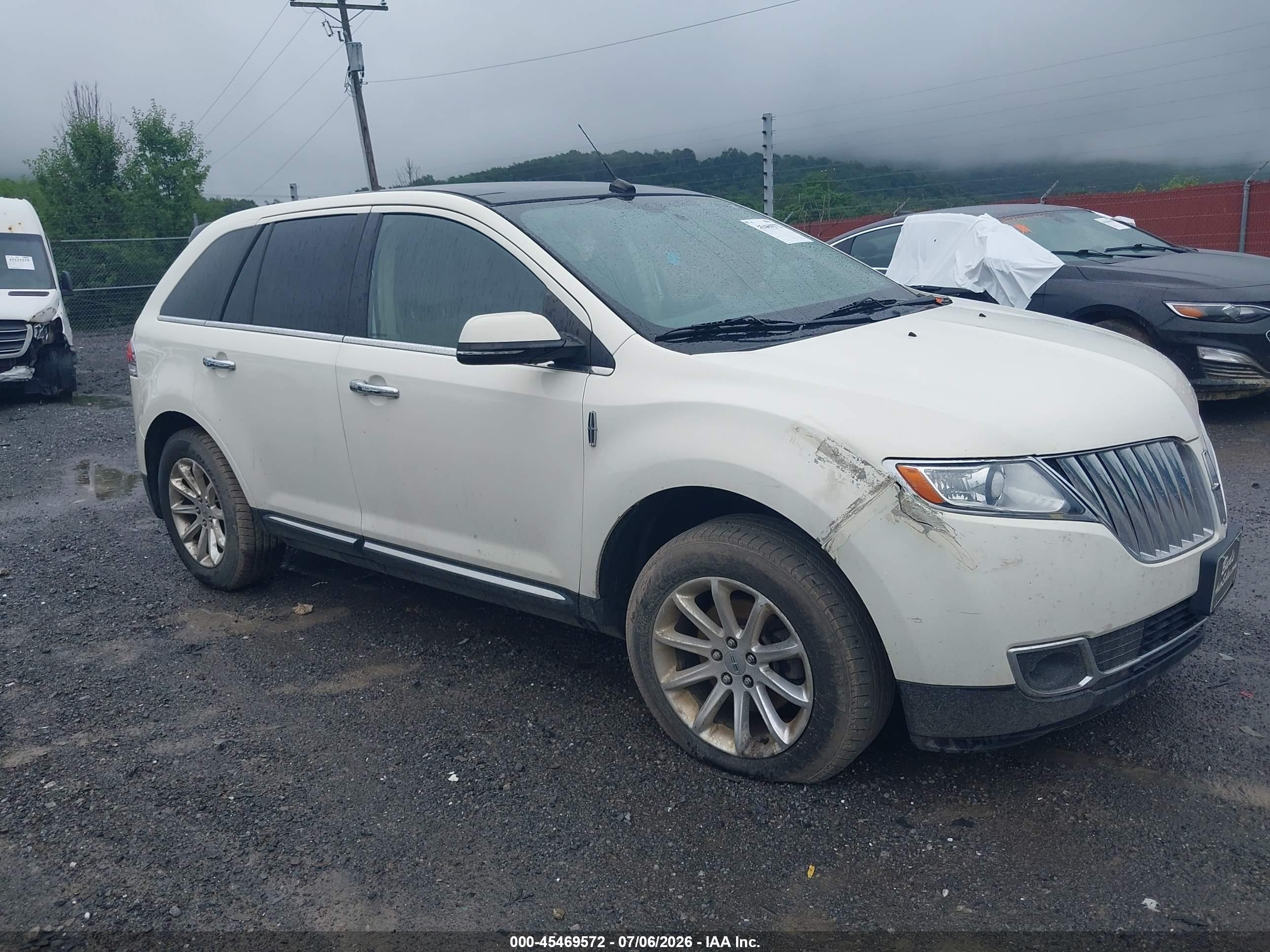 2012 Lincoln Mkx   White vin: 2LMDJ8JK0CBL08902