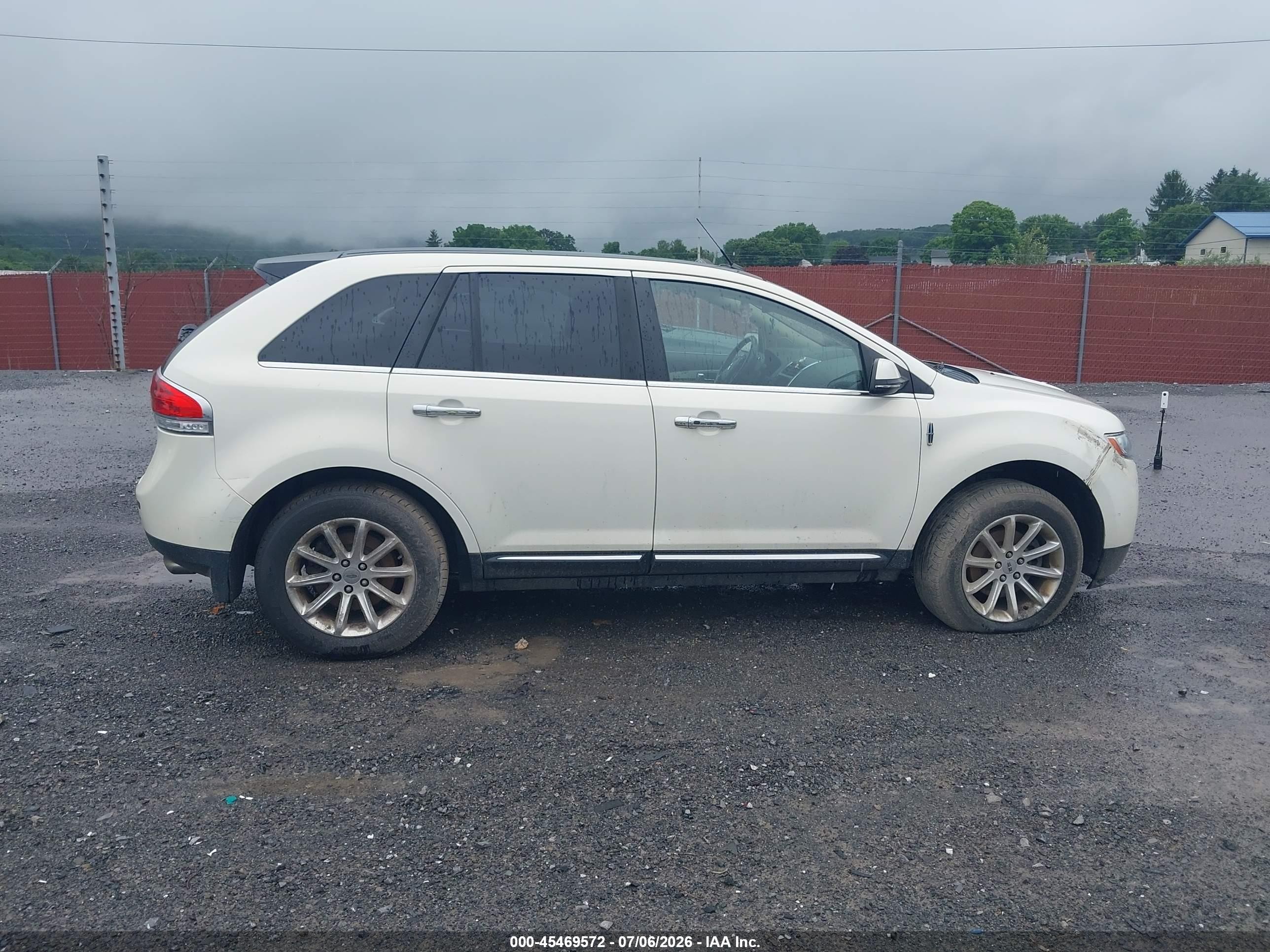 2012 Lincoln Mkx   White vin: 2LMDJ8JK0CBL08902