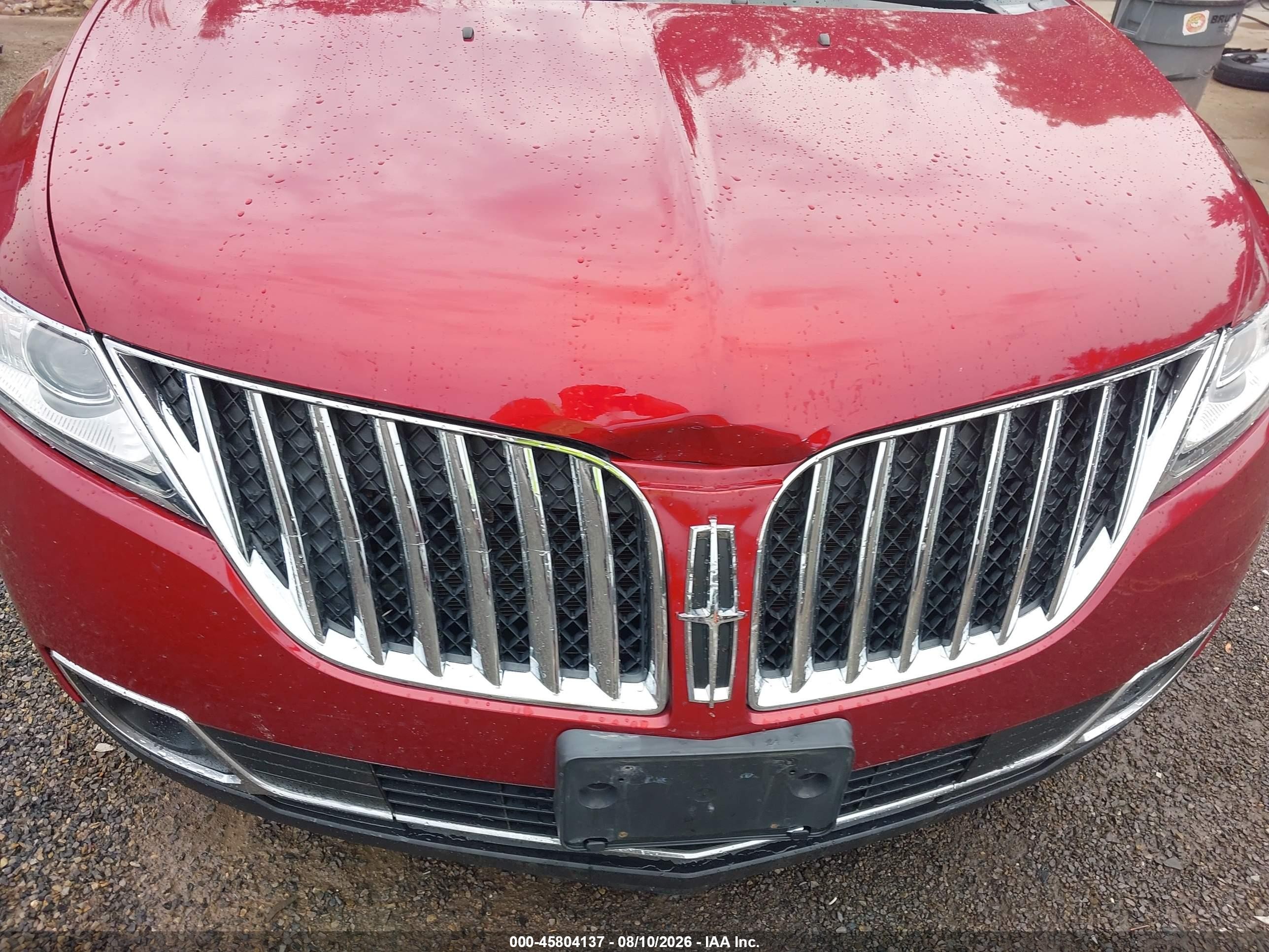 2013 Lincoln Mkx   Red vin: 2LMDJ8JK0DBL11204