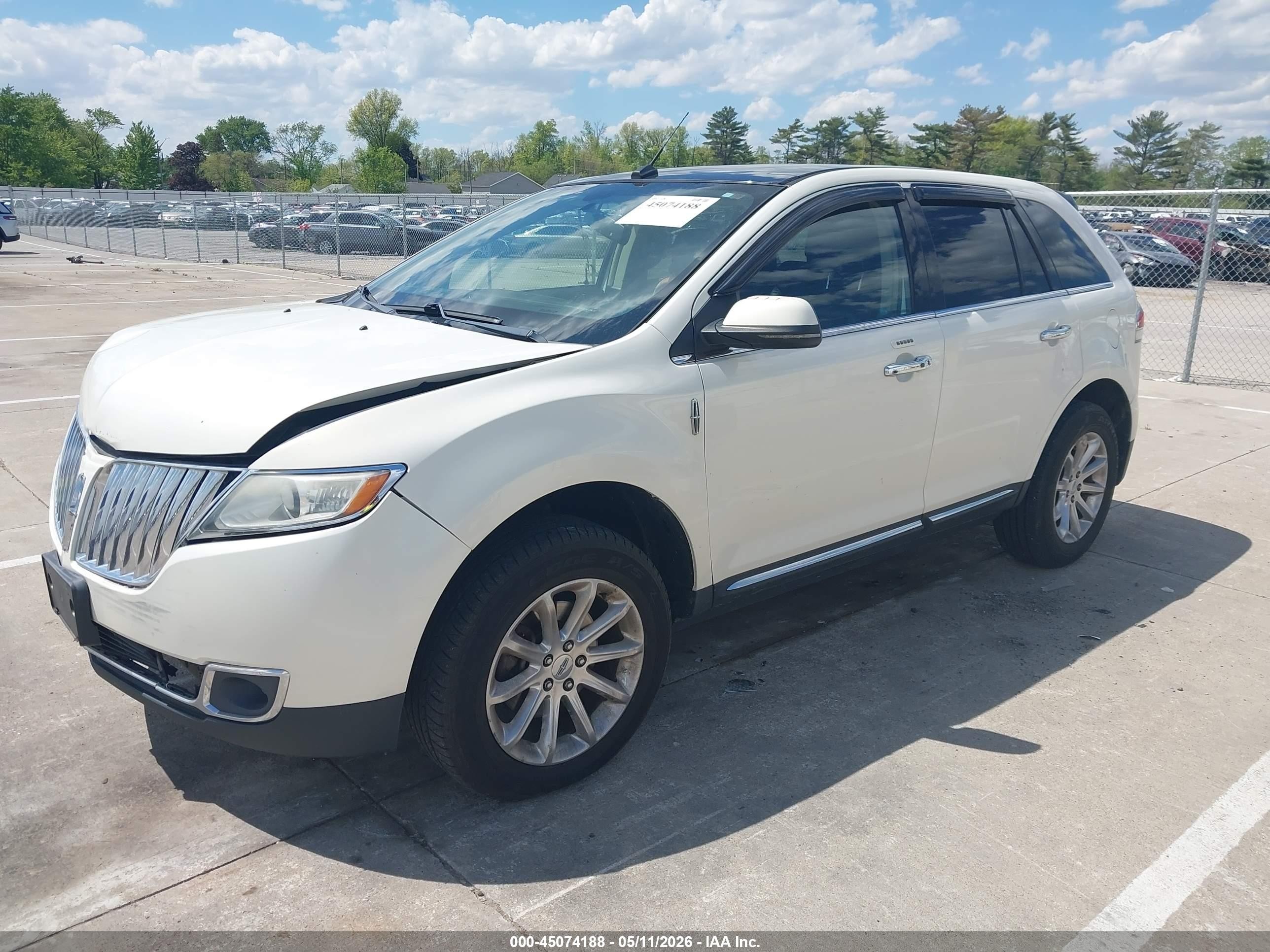 2013 Lincoln Mkx White vin: 2LMDJ8JK1DBL13432
