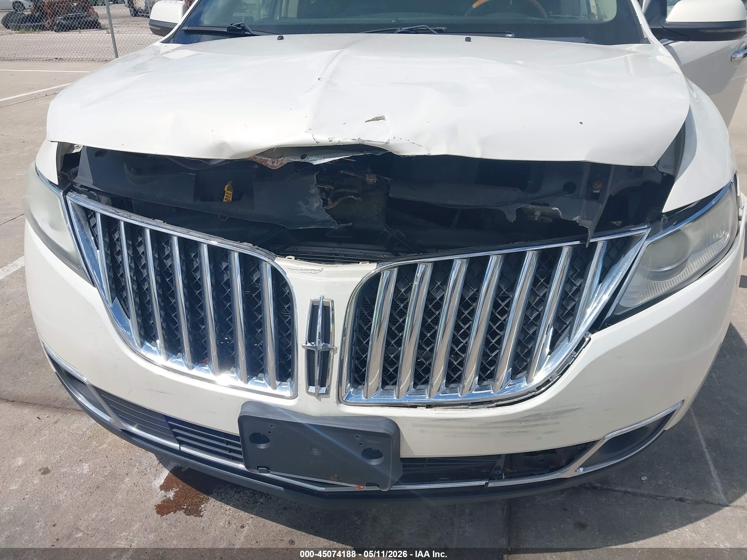 2013 Lincoln Mkx White vin: 2LMDJ8JK1DBL13432