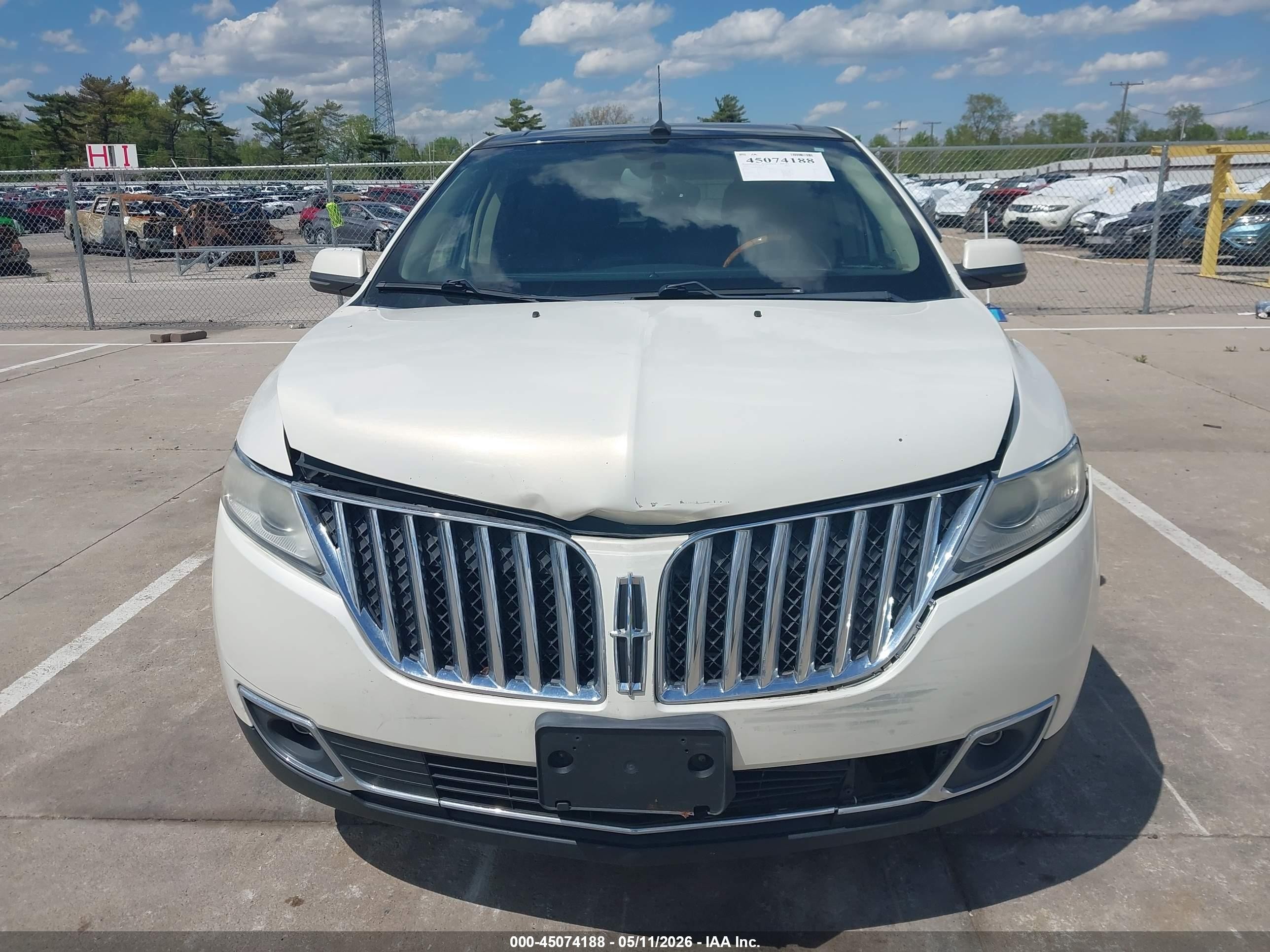 2013 Lincoln Mkx White vin: 2LMDJ8JK1DBL13432