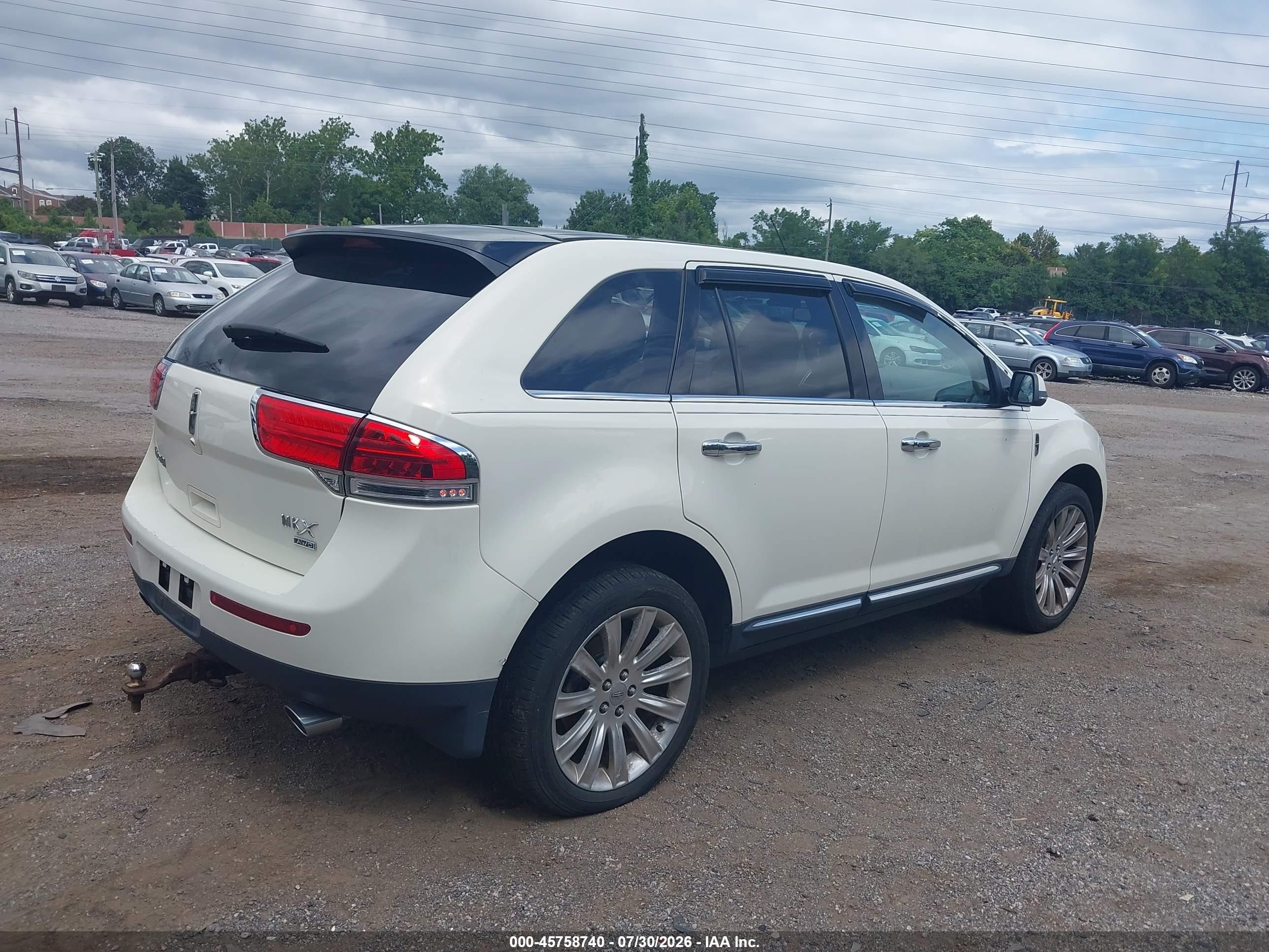2013 Lincoln Mkx   White vin: 2LMDJ8JK2DBL47301