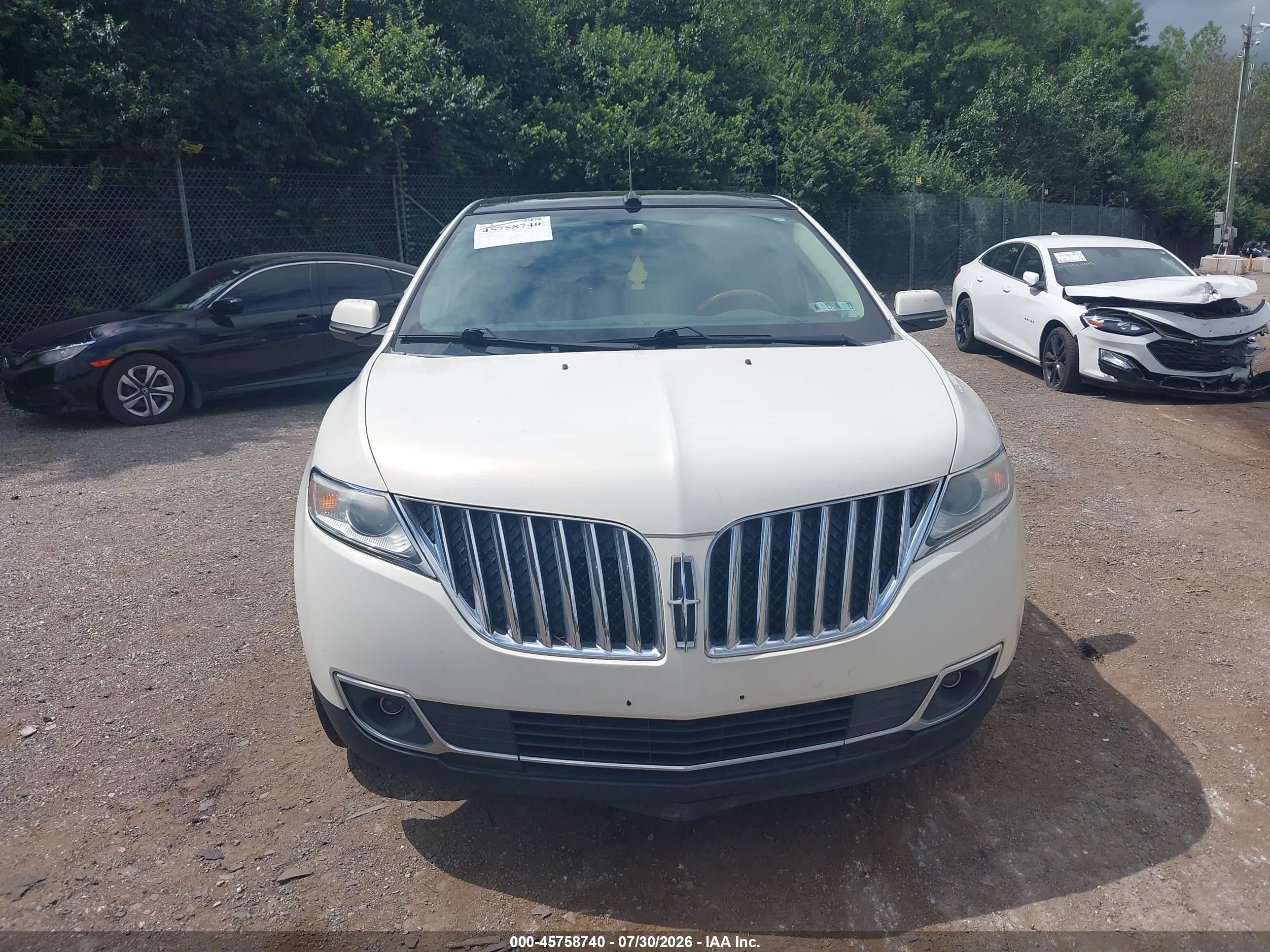 2013 Lincoln Mkx   White vin: 2LMDJ8JK2DBL47301