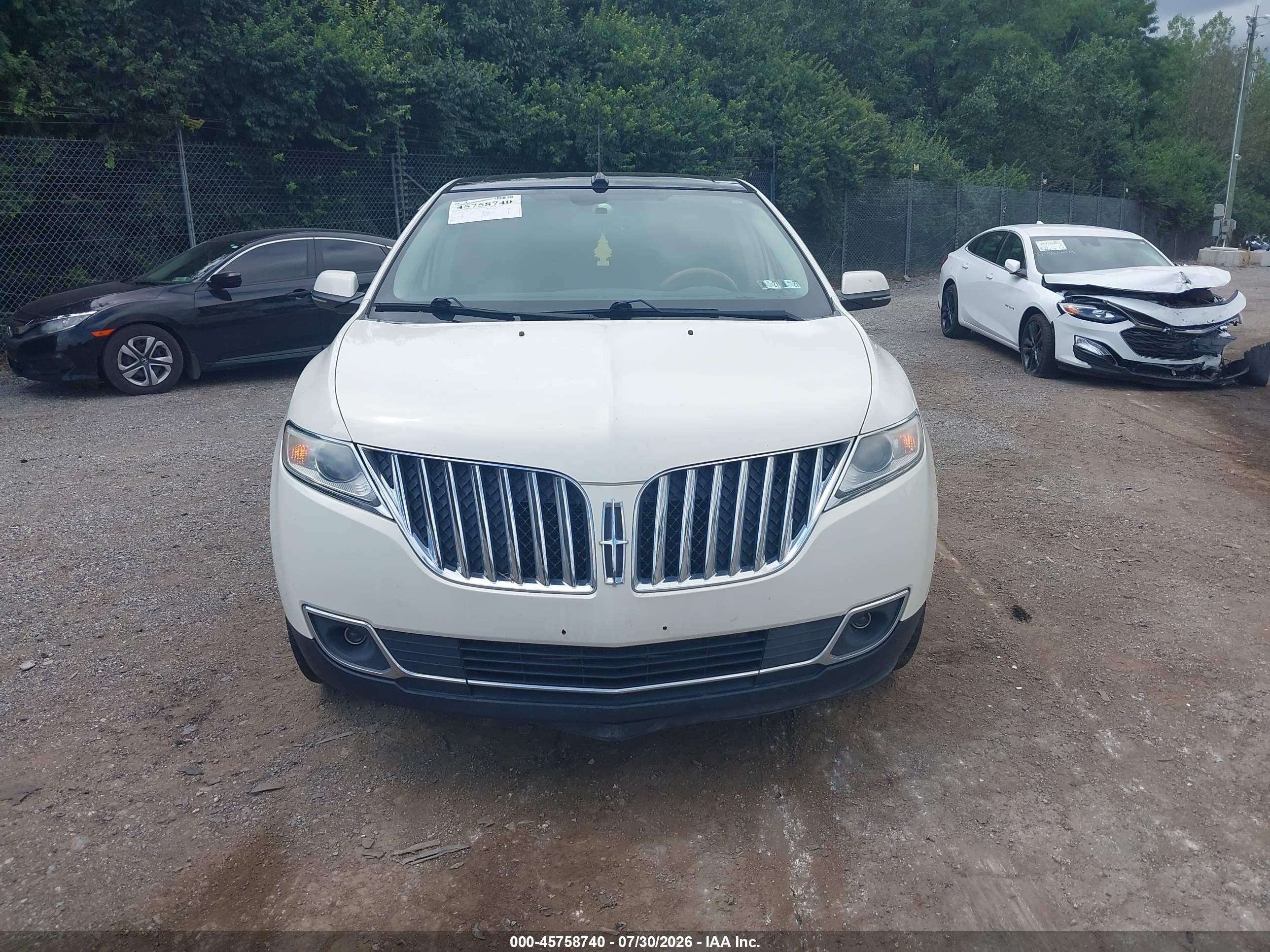 2013 Lincoln Mkx   White vin: 2LMDJ8JK2DBL47301